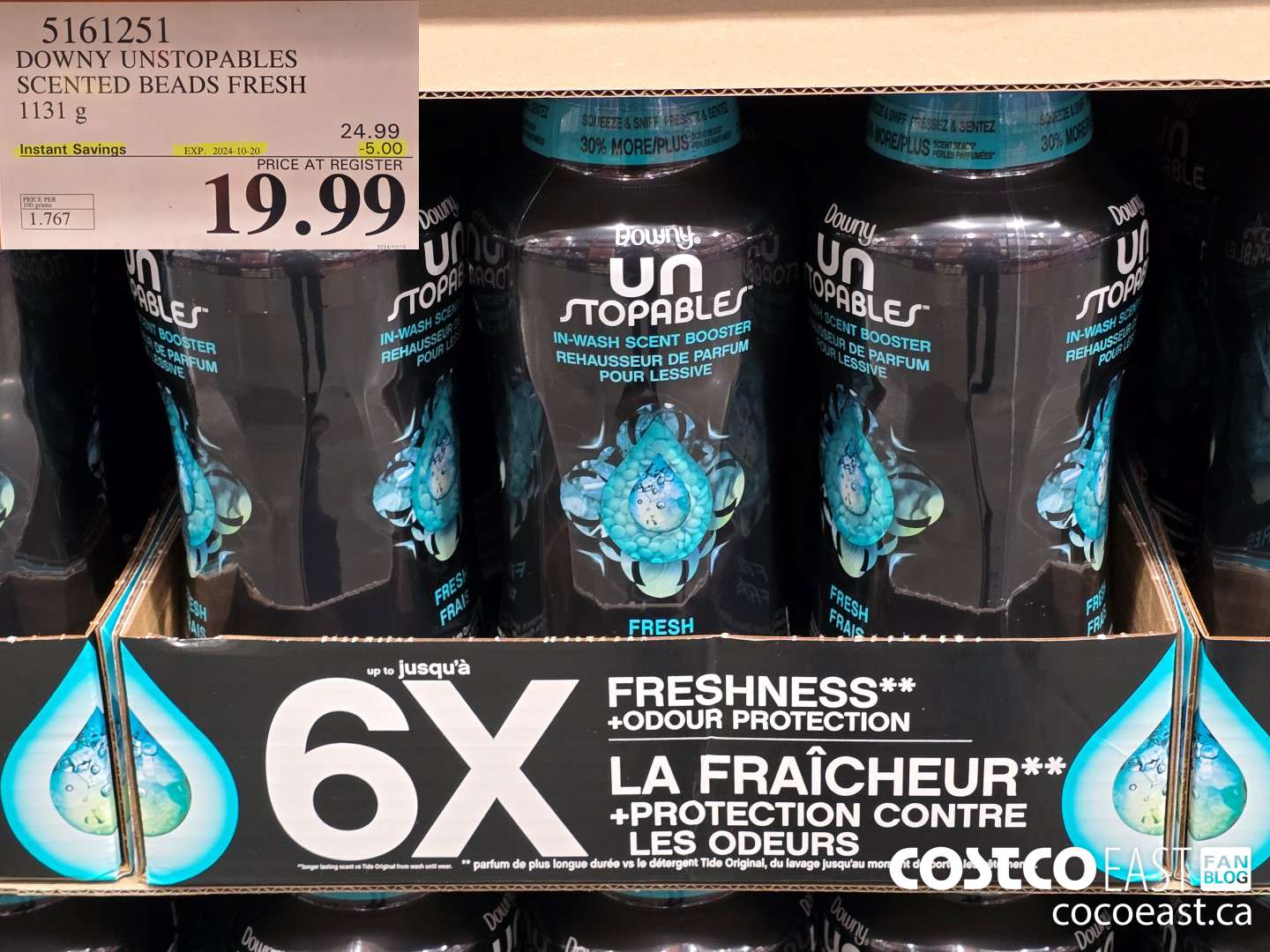 5161251 DOWNY UNSTOPABLES SCENTED BEADS FRESH 1131 G ($5.00 INSTANT SAVINGS EXPIRES ON 2024-10-20) $19.99