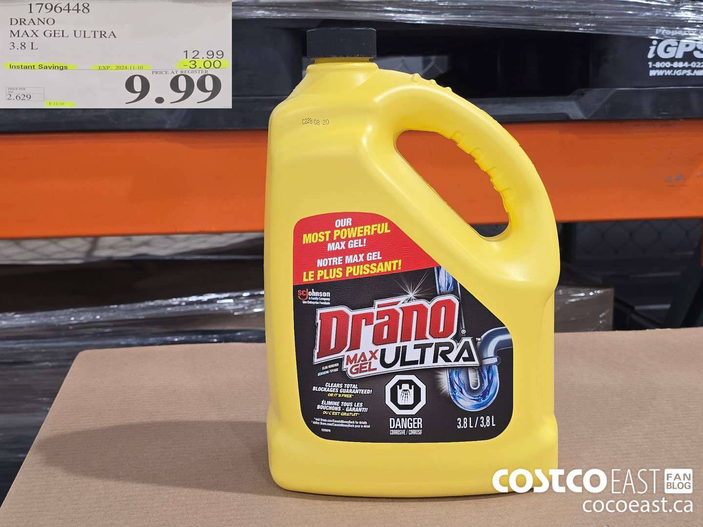 1796448 DRANO MAX GEL ULTRA 3.8L ($3.00 INSTANT SAVINGS EXPIRES ON 2024-11-10) $9.99