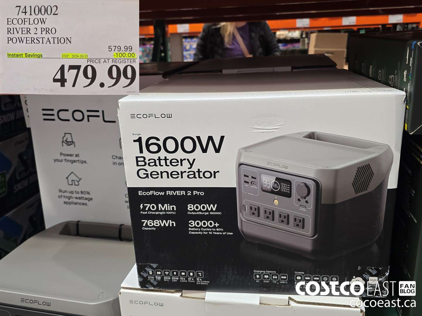 7410002 ECOFLOW RIVER 2 PRO POWERSTATION ($100.00 INSTANT SAVINGS EXPIRES ON 2024-10-13) $479.99