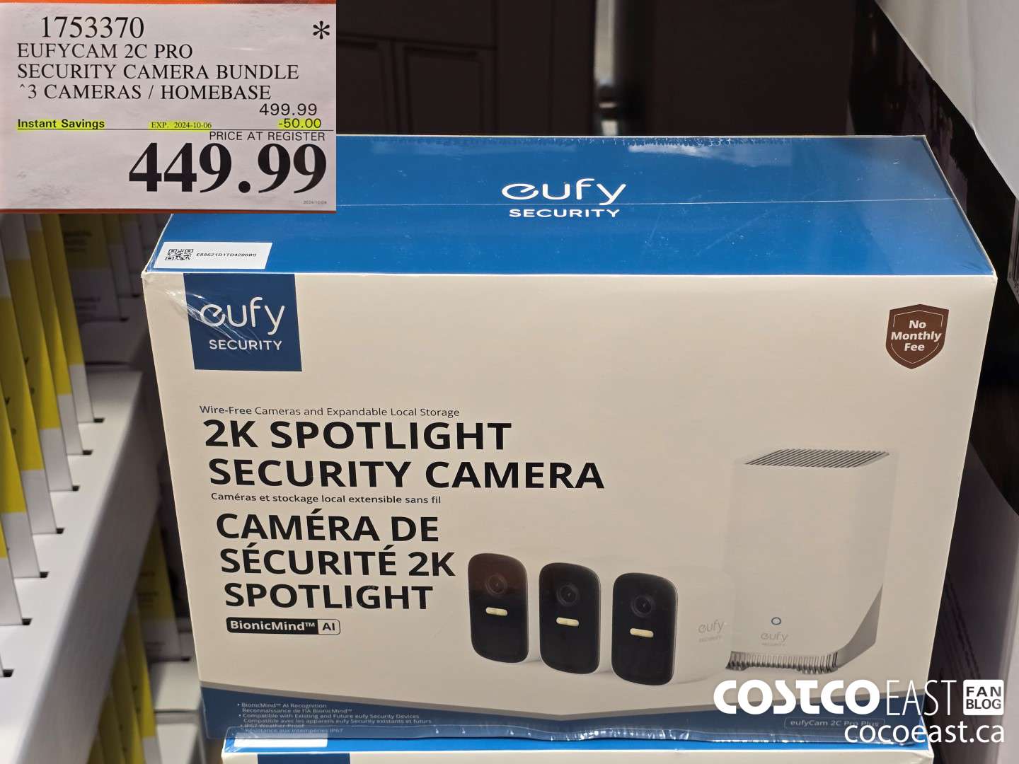 1753370 EUFYCAM 2C PRO SECURITY CAMERA BUNDLE *3 CAMERAS / HOMEBASE ($50.00 INSTANT SAVINGS EXPIRES ON 2024-10-06) $449.99