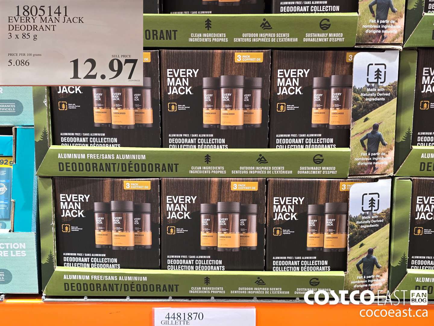 1805141 EVERY MAN JACK DEODRANT 3 x 85 g $12.97