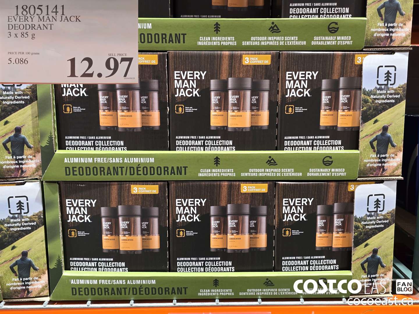 1805141 EVERY MAN JACK DEODRANT 3 x 85 g $12.97