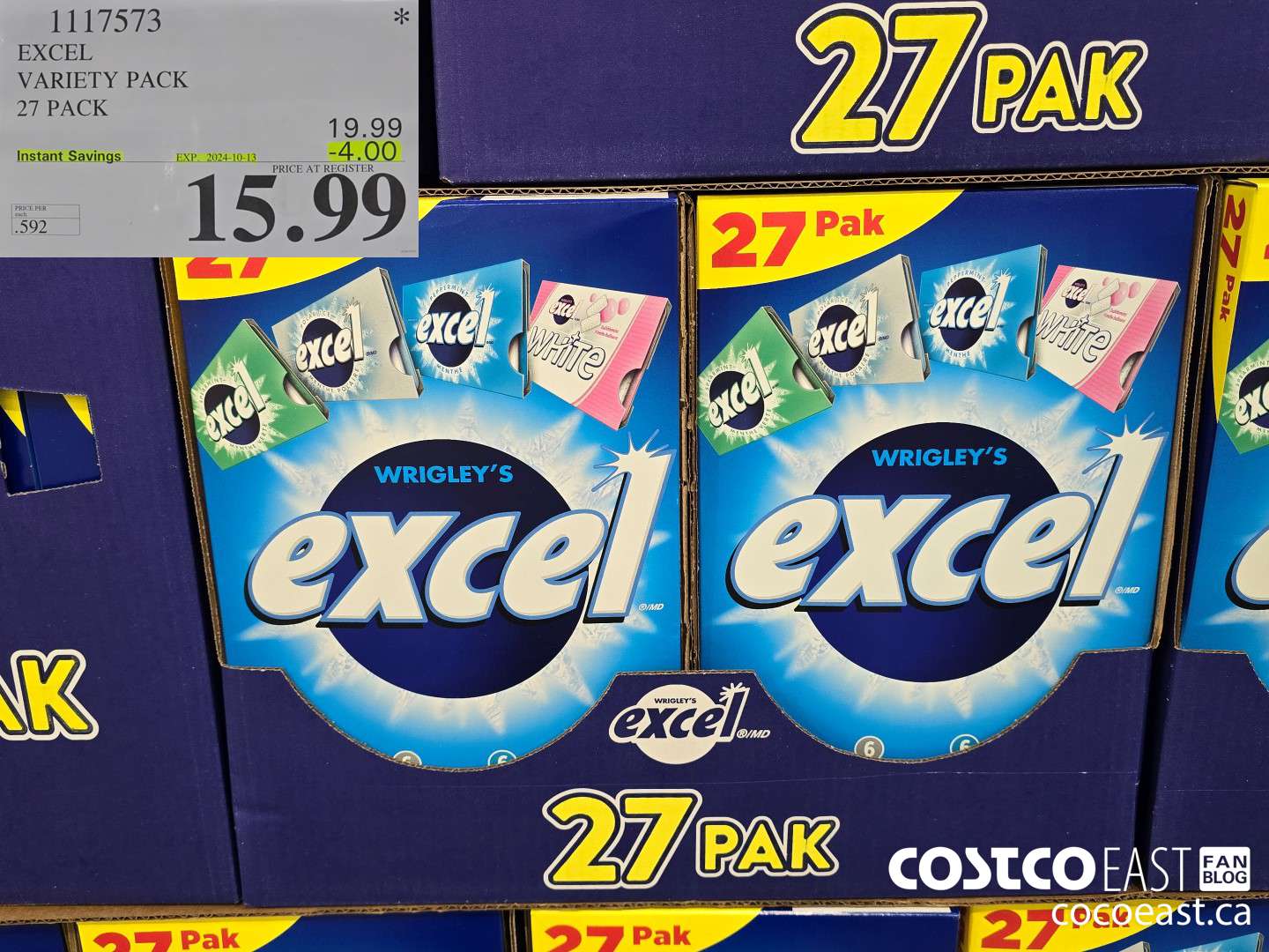 1117573 EXCEL VARIETY PACK 27 PACK  ($4.00 INSTANT SAVINGS EXPIRES ON 2024-10-13) $15.99