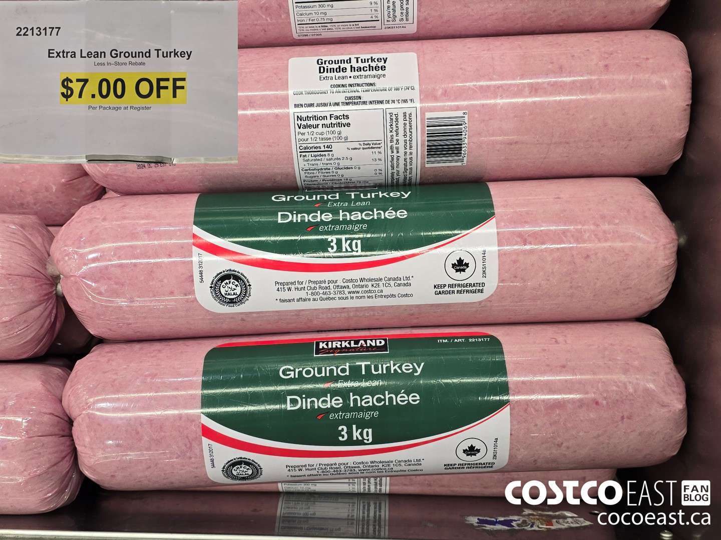 2213177 Extra Lean Ground Turkey DISCOUNT PER KILOGRAM ($7.00 INSTANT SAVINGS)