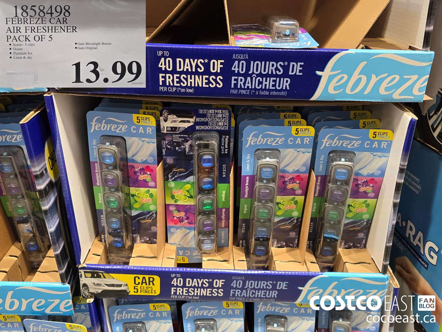 1858498 FEBREZE CAR AIR FRESHENER PACK OF 5 $13.99