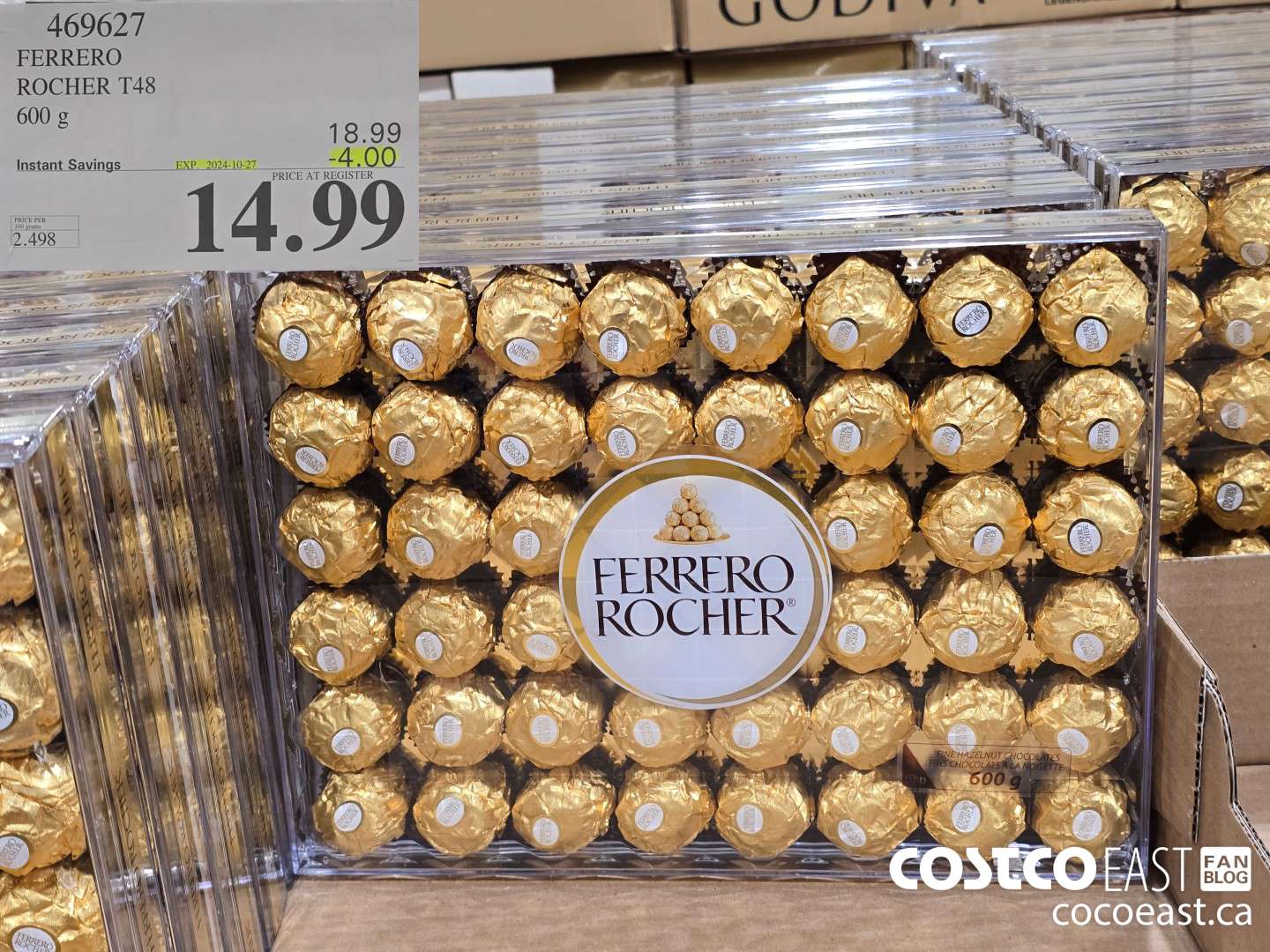 469627 FERRERO ROCHER T48 600 G ($4.00 INSTANT SAVINGS EXPIRES ON 2024-10-27) $14.99