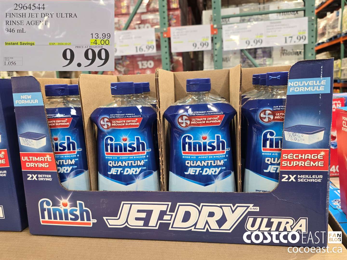 2964544 FINISH JET DRY ULTRA RINSE AGENT 946 ml ($4.00 INSTANT SAVINGS EXPIRES ON 2024-10-27) $9.99