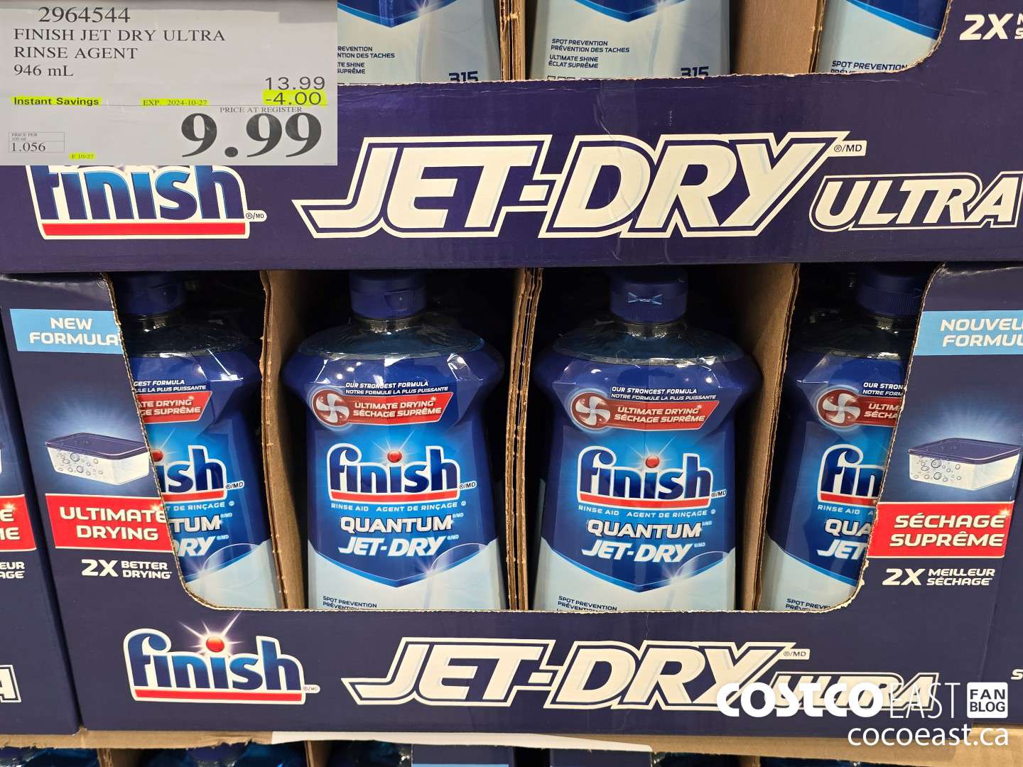 2964544 FINISH JET DRY ULTRA RINSE AGENT 946 ml ($4.00 INSTANT SAVINGS EXPIRES ON 2024-10-27) $9.99