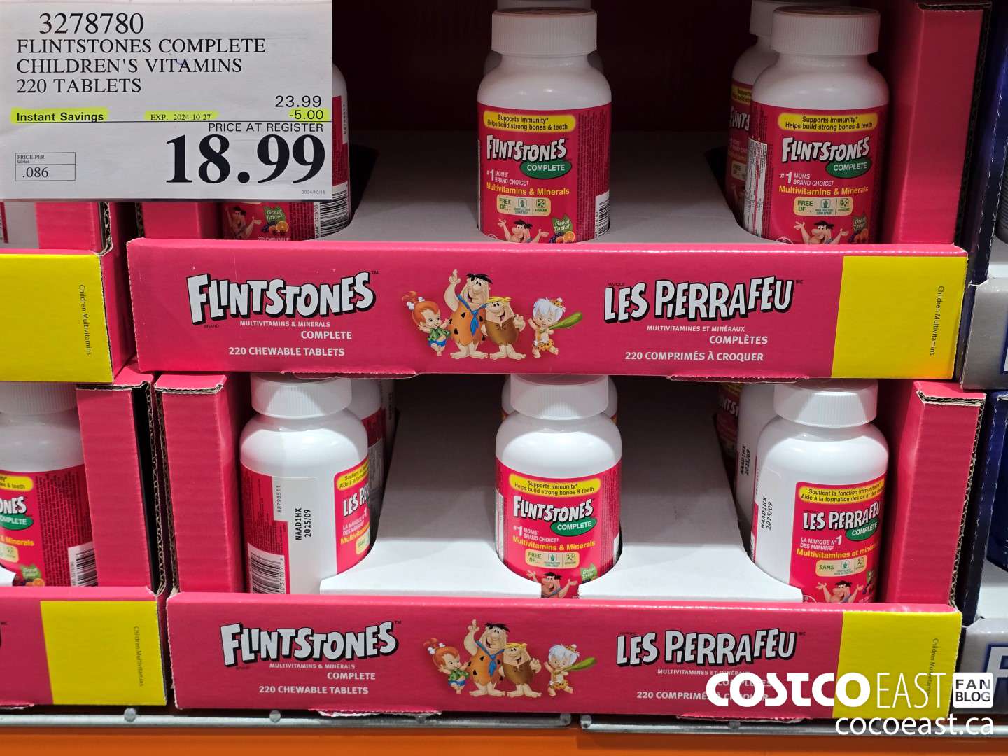 3278780 FLINTSTONES COMPLETE CHILDREN'S VITAMINS 220 TABLETS ($5.00 INSTANT SAVINGS EXPIRES ON 2024-10-27) $18.99