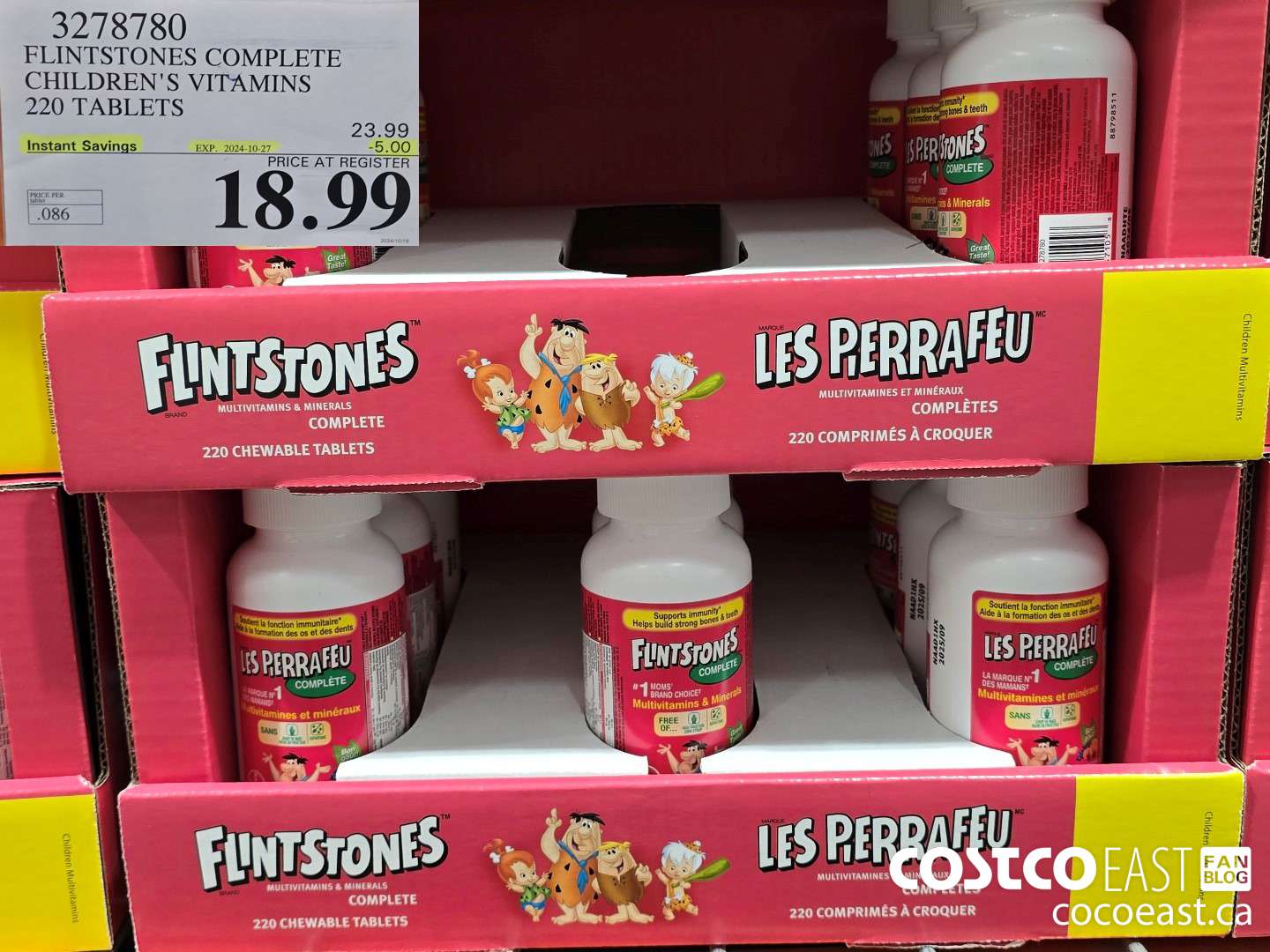 3278780 FLINTSTONES COMPLETE CHILDREN'S VITAMINS 220 TABLETS ($5.00 INSTANT SAVINGS EXPIRES ON 2024-10-27) $18.99