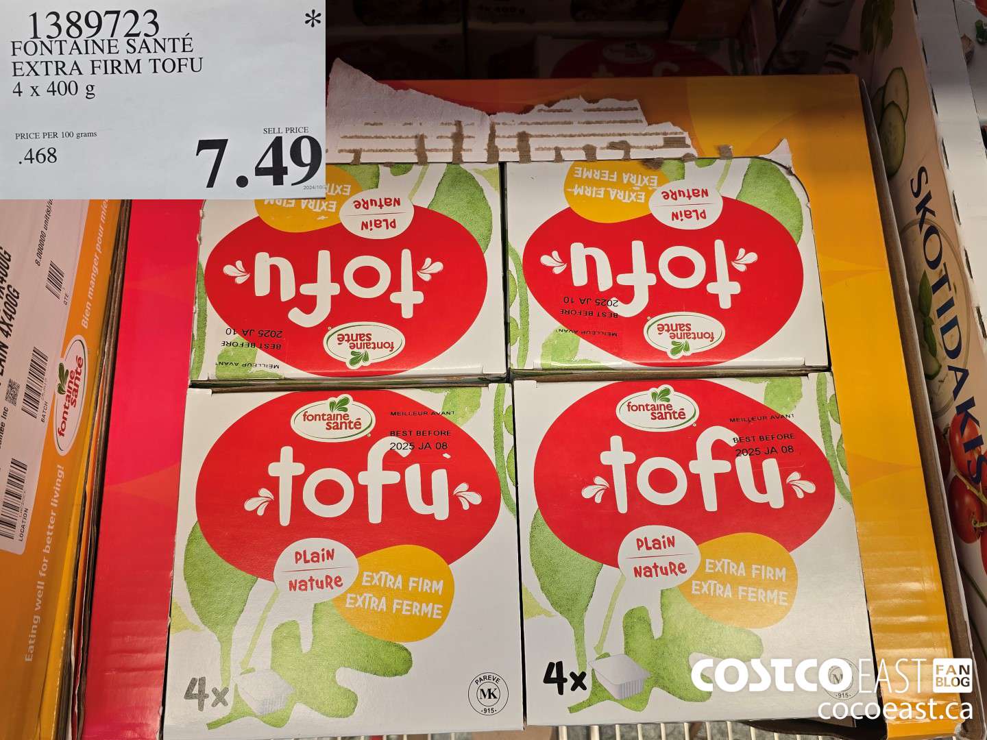1389723 FONTAINE SANTE EXTRA FIRM TOFU 4 x 400 g $7.49