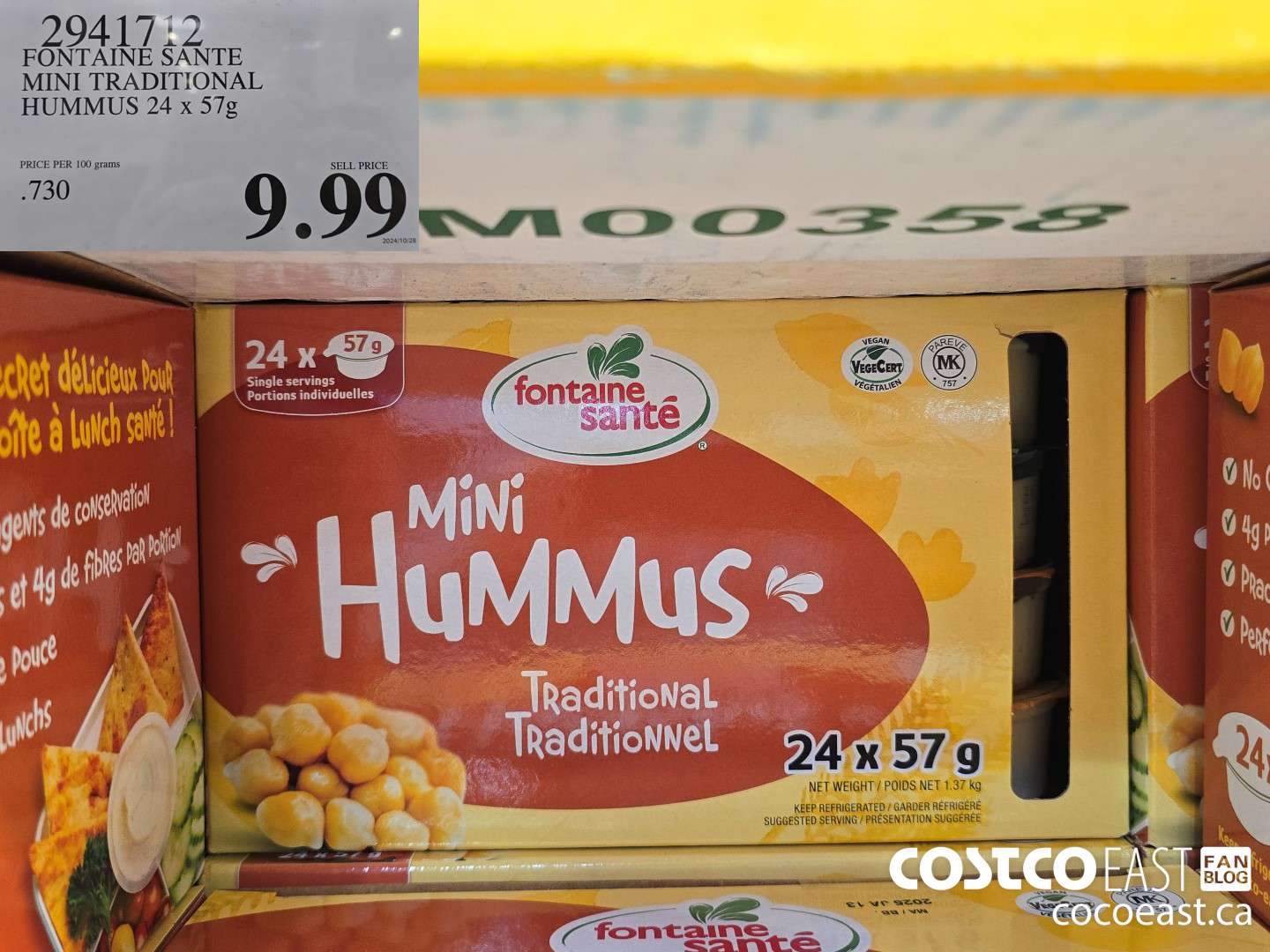 2941712 FONTAINE SANTE MINI TRADITIONAL HUMMUS 24 x 57g $9.99