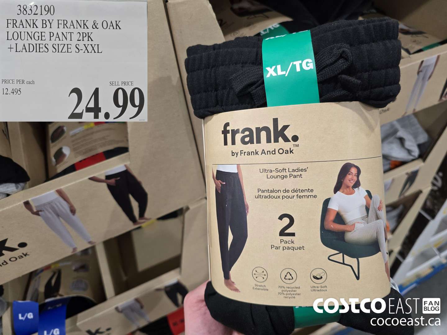 3832190 FRANK BY FRANK & OAK LOUNGE PANT 2PK +LADIES SIZE S-XXL $24.99
