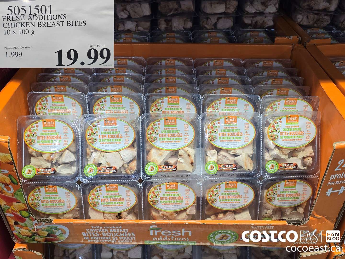 5051501 FRESH ADDITIONS CHICKEN BREAST BITES 10 X 100 G $19.99