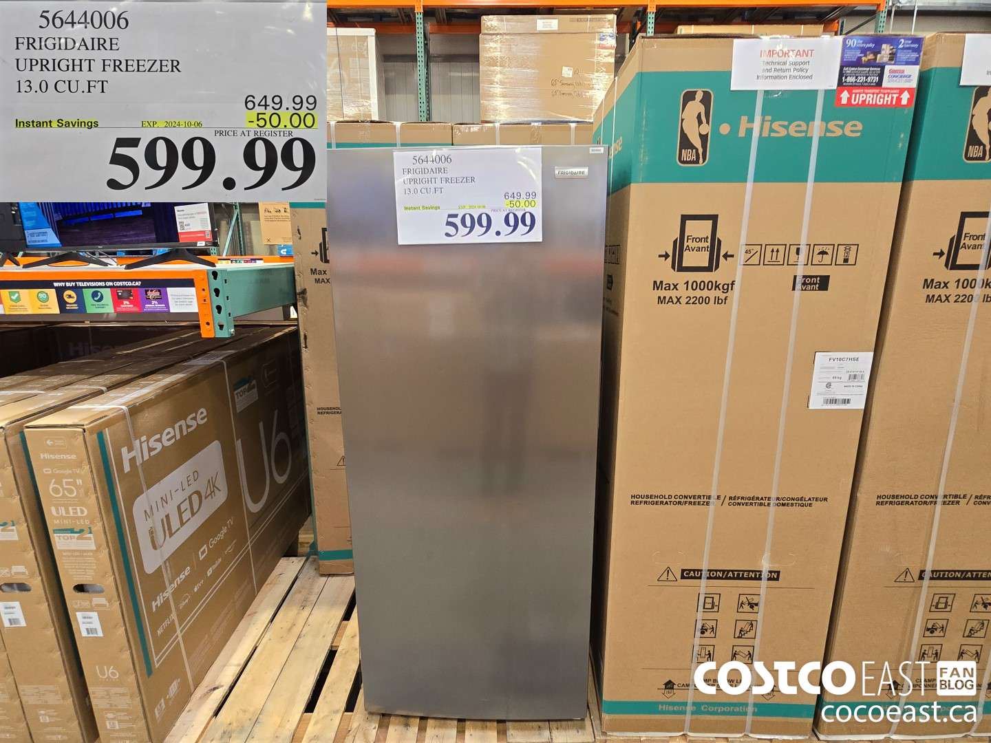 5644006 FRIGIDAIRE UPRIGHT FREEZER 13.0 CU.FT ($50.00 INSTANT SAVINGS EXPIRES ON 2024-10-06) $599.99