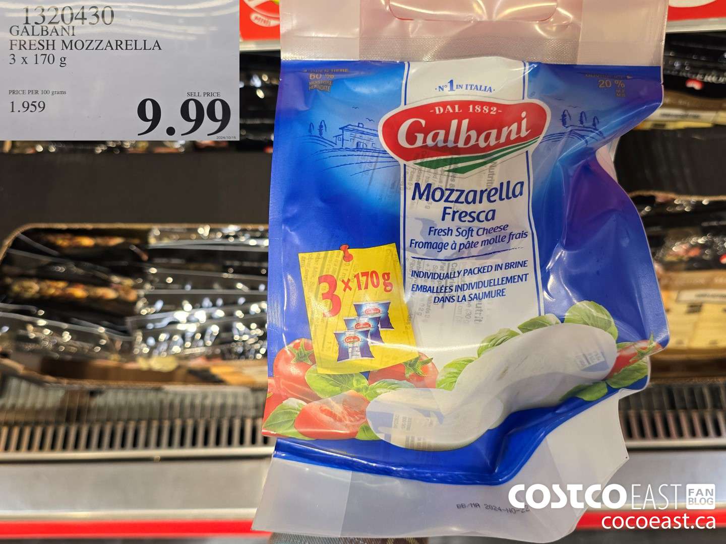 1320430 GALBANI FRESH MOZZARELLA 3 X 170 G $9.99