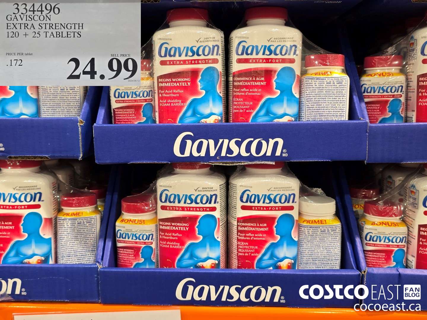 334496 GAVISCON EXTRA STRENGTH 120 + 25 TABLETS $24.99