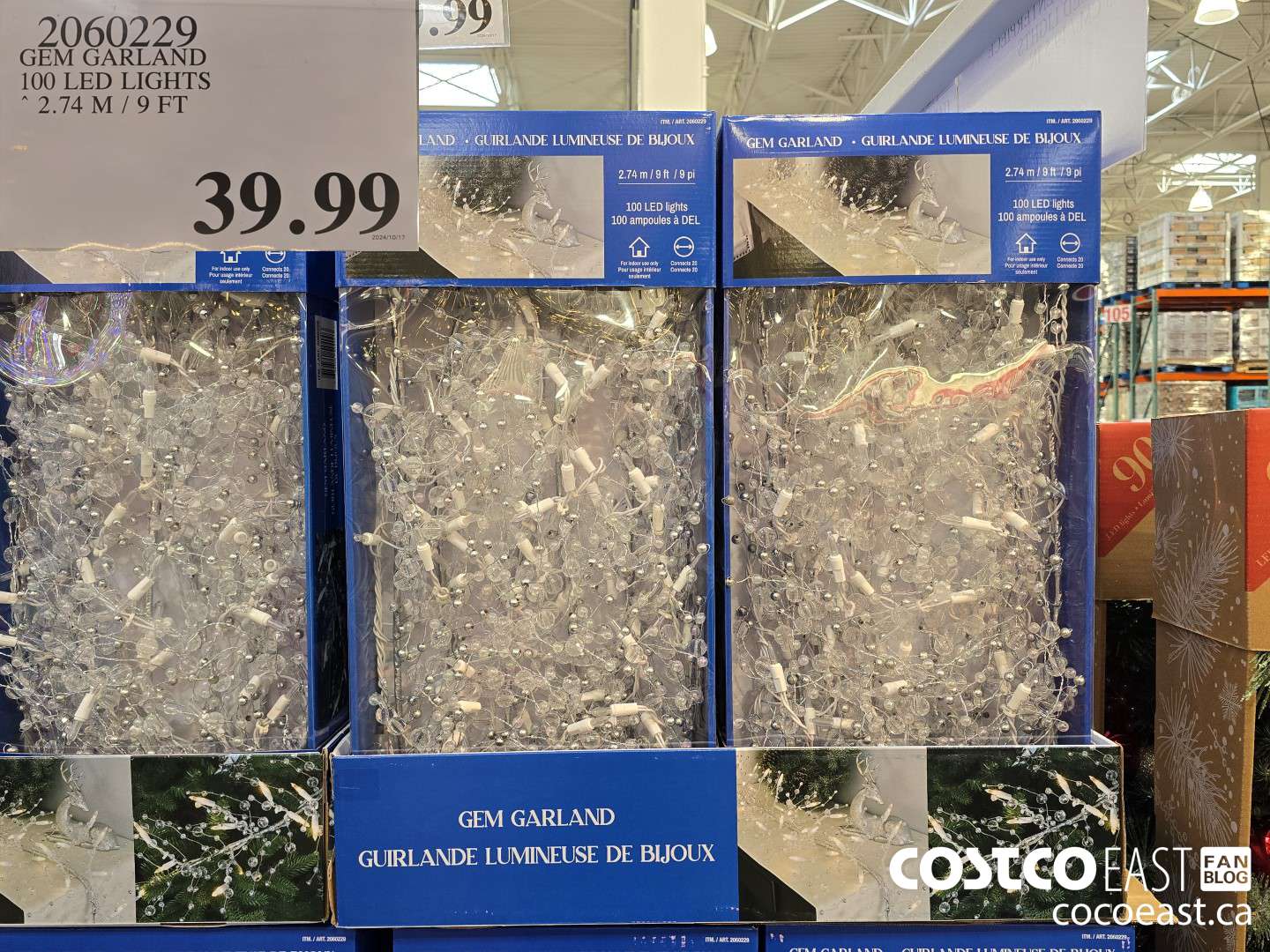 2060229 GEM GARLAND 100 LED LIGHTS 2.74 / 9 FT $39.99