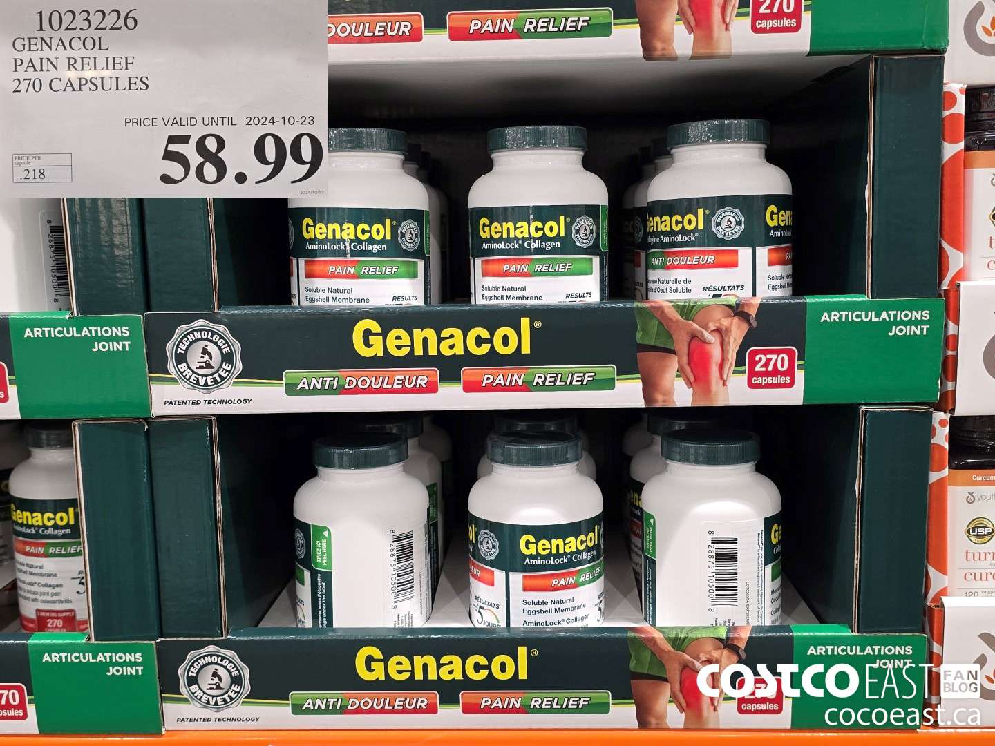 1023226 GENACOL PAIN RELIEF 270 CAPSULES $58.99