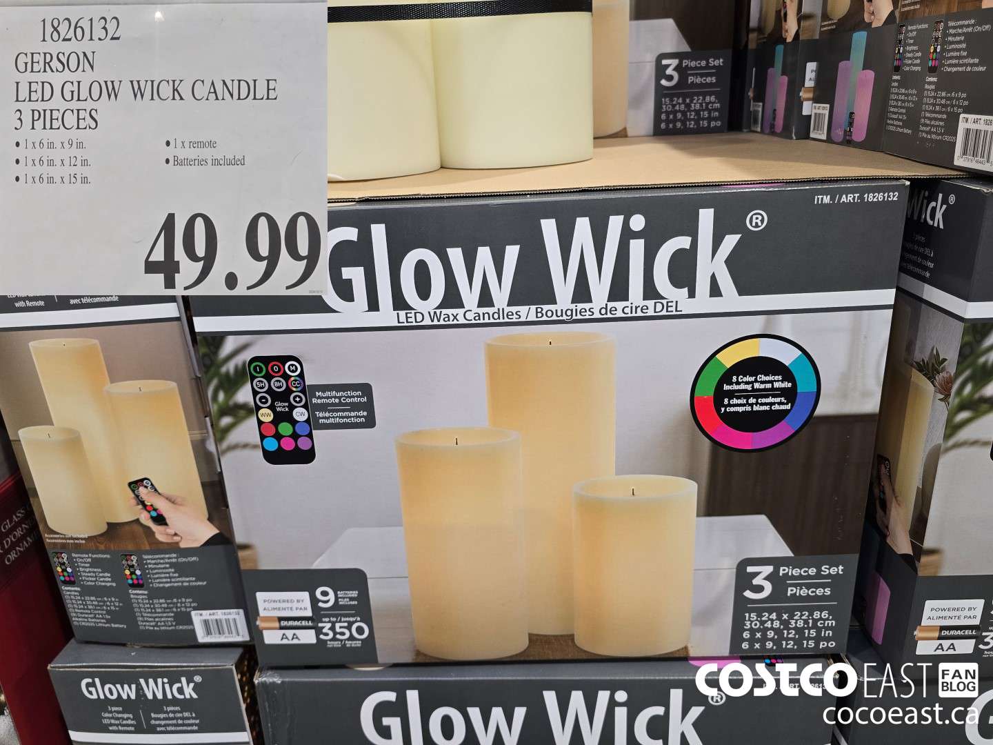 1826132 GERSON LED GLOW WICK CANDLE 3 PIECES $49.99