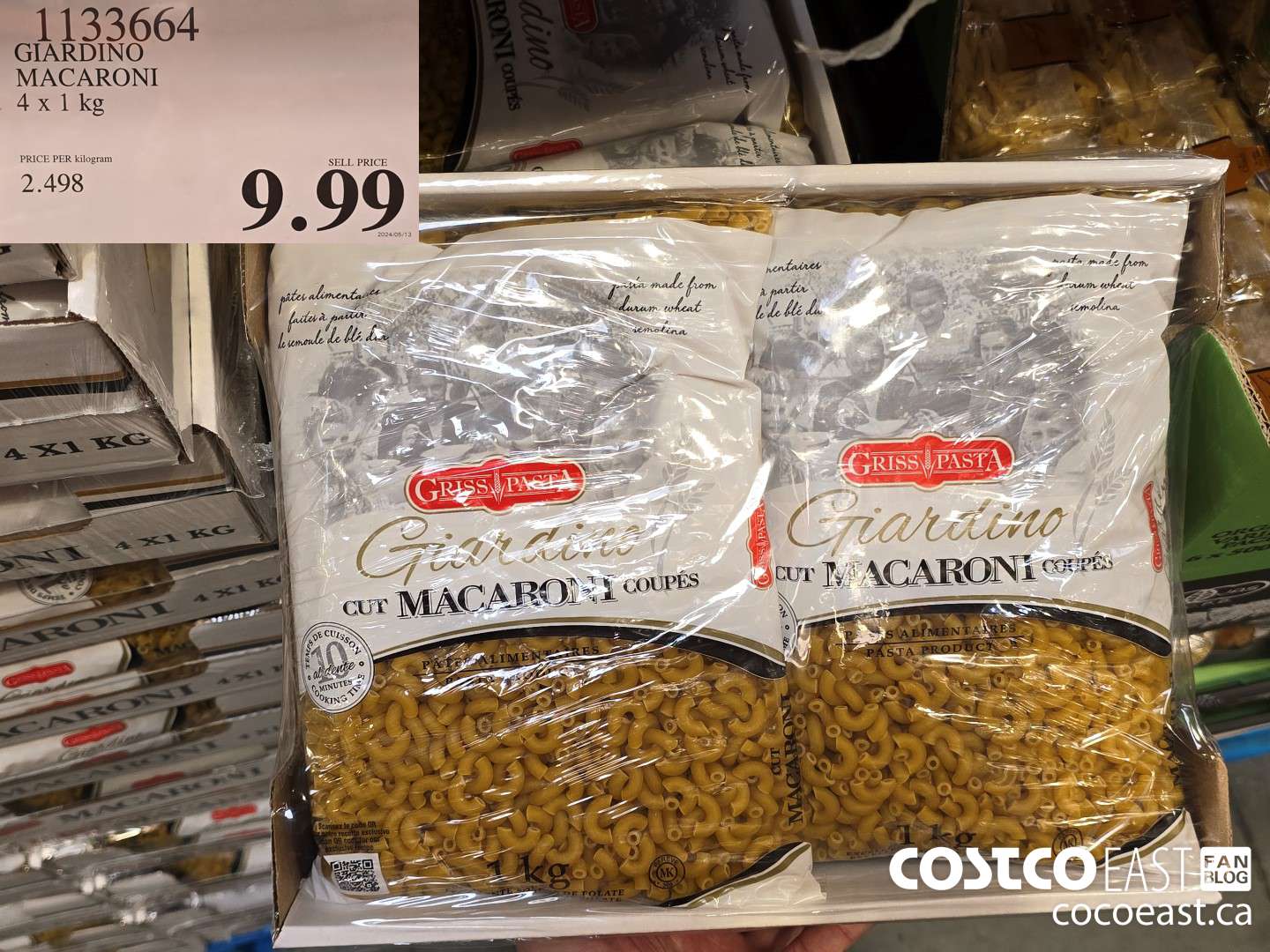 1133664 GIARDINO MACARONI 4 x 1 KG $9.99