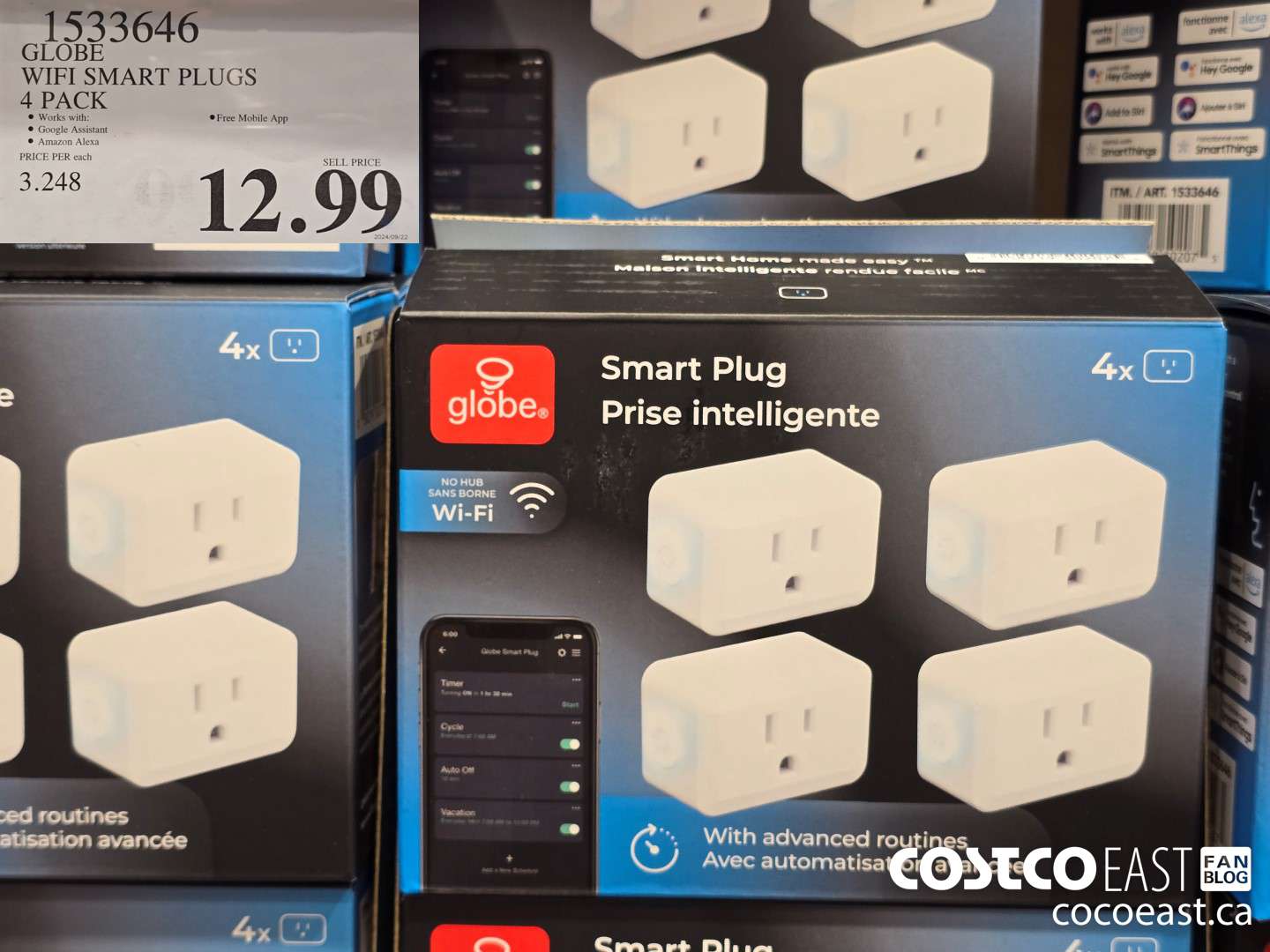 1533646 GLOBE WIFI SMART PLUGS 4 PACK $12.99