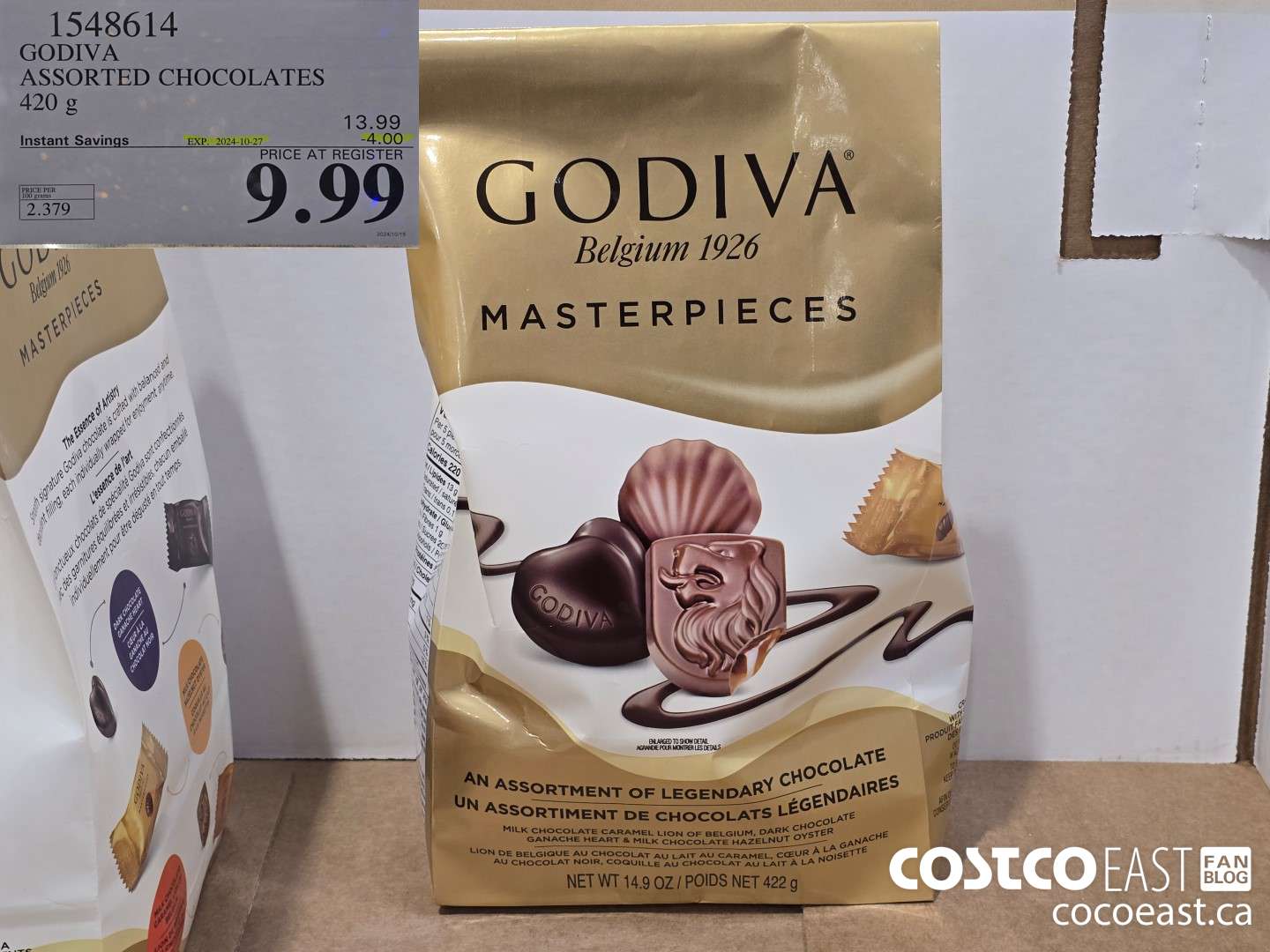 1548614 GODIVA ASSORTED CHOCOLATES 420 G ($4.00 INSTANT SAVINGS EXPIRES ON 2024-10-27) $9.99