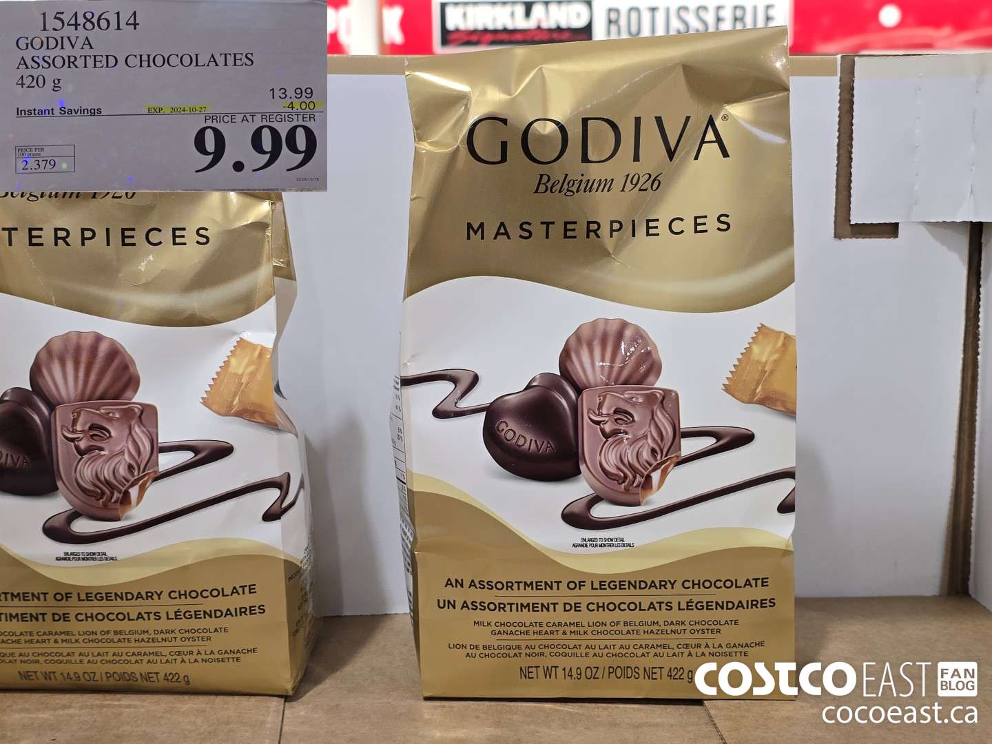 1548614 GODIVA ASSORTED CHOCOLATES 420 G ($4.00 INSTANT SAVINGS EXPIRES ON 2024-10-27) $9.99
