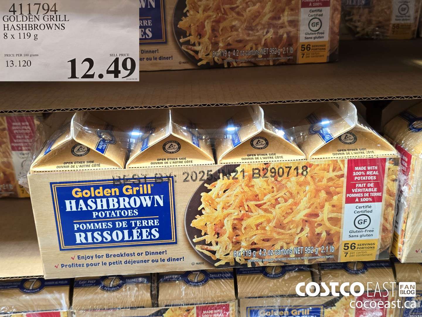 411794 GOLDEN GRILL HASHBROWN 8 X 119G $12.49