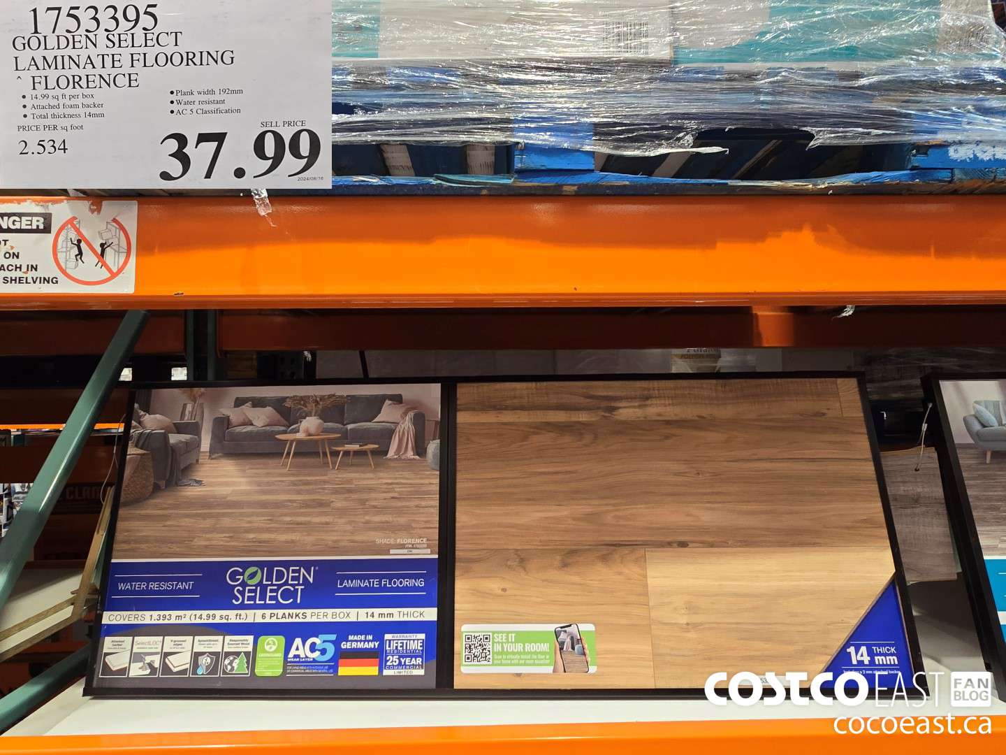 1753395 GOLDEN SELECT LAMINATE FLOORING FLORENCE $37.99