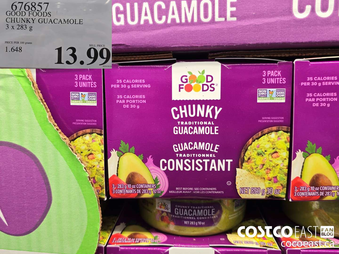 676857 GOOD FOODS CHUNKY GUACAMOLE 3 X 283 G $13.99