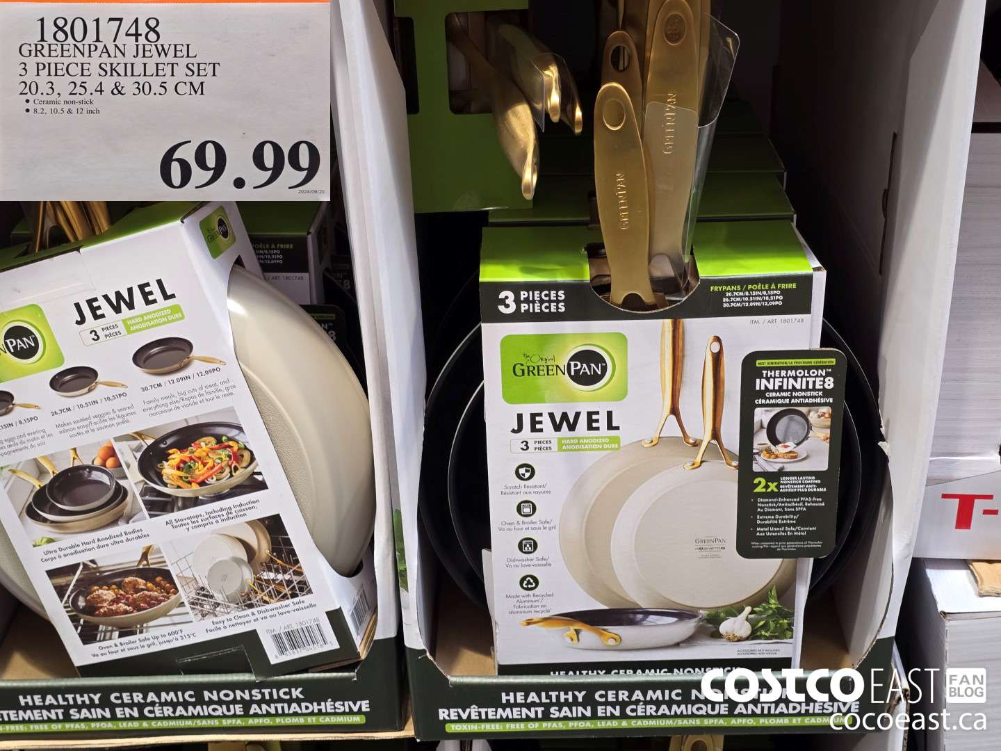 1801748 GREENPAN JEWEL 3 PIECE SKILLET SET 20.3, 25.4 & 30.5 CM $69.99