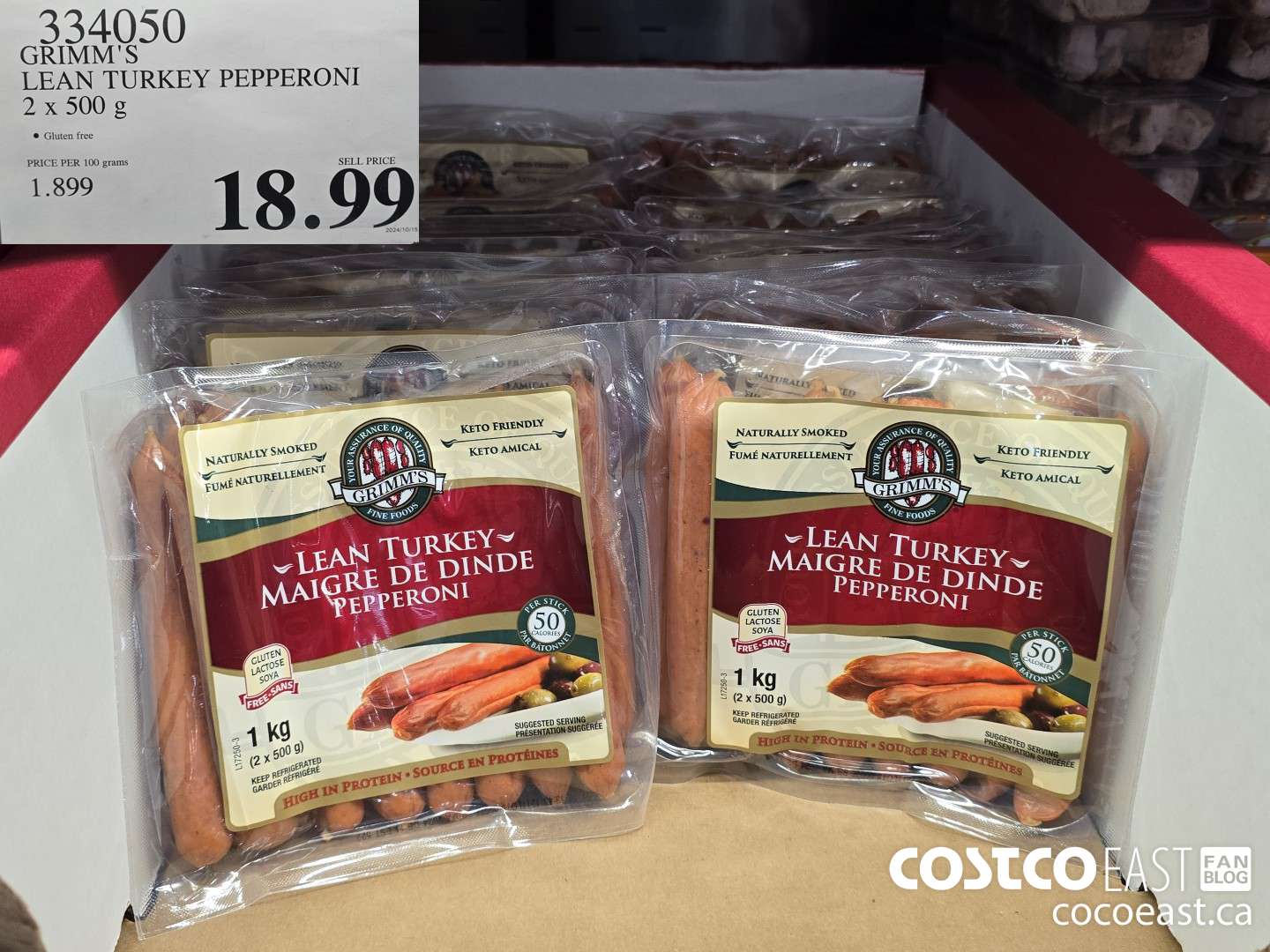 334050 GRIMM'S LEAN TURKEY PEPPERONI 2 X 500 G $18.99