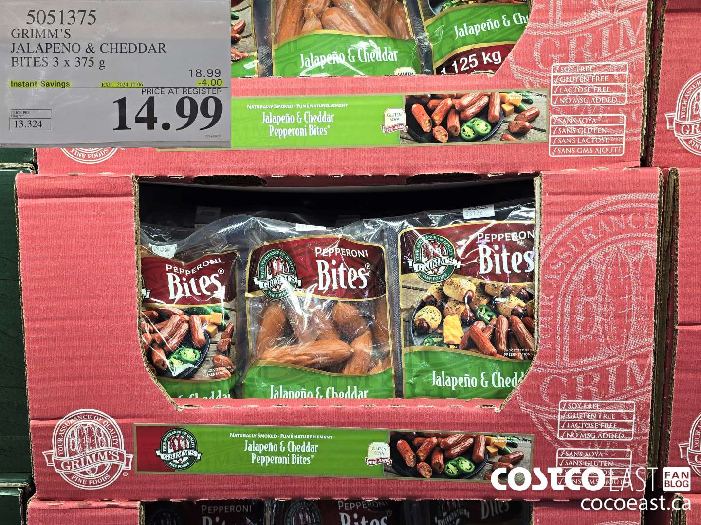 5051375 GRIMM JALAPENO & CHEDDAR BITES 3 x 375 g ($4.00 INSTANT SAVINGS EXPIRES ON 2024-10-06) $14.99