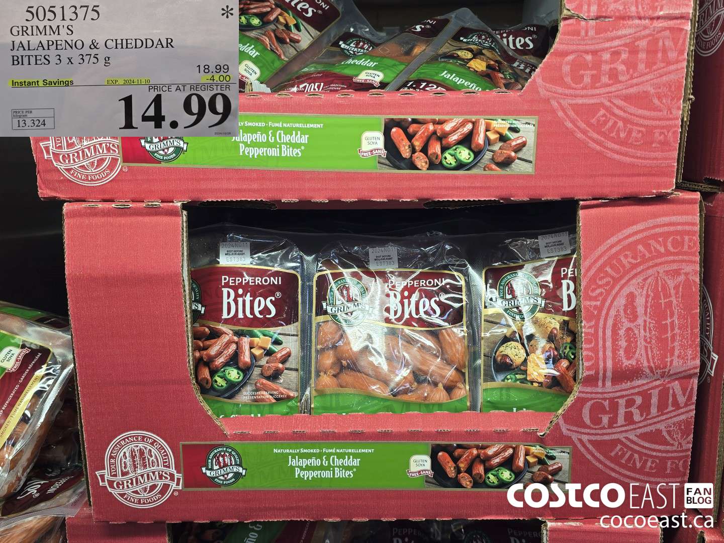 5051375 GRIMM JALAPENO & CHEDDAR BITES 3 x 375 g ($4.00 INSTANT SAVINGS EXPIRES ON 2024-11-10) $14.99
