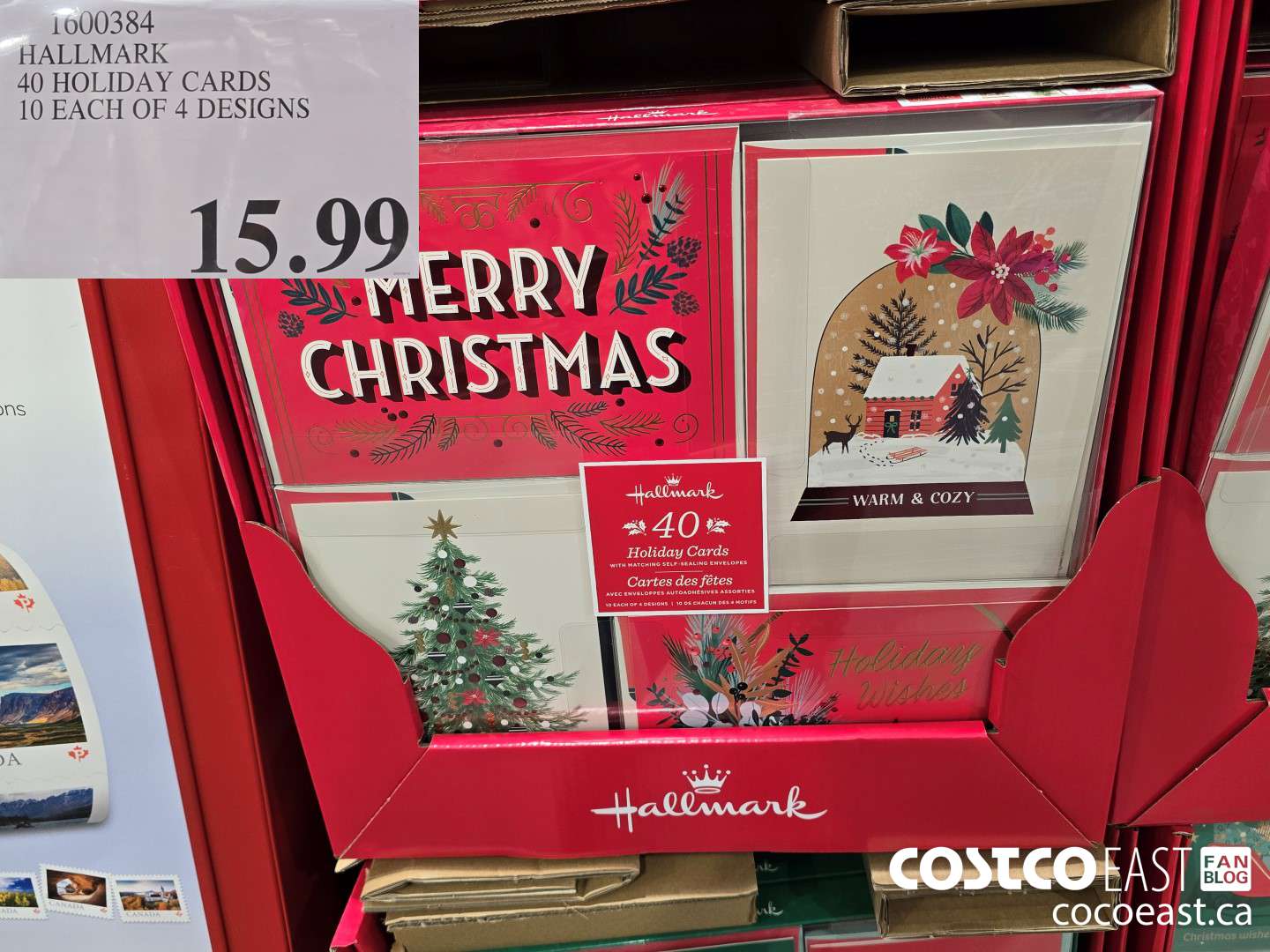 1600384 HALLMARK 40 HOLIDAY CARDS 10 EACH OF 4 DESIGNS $15.99