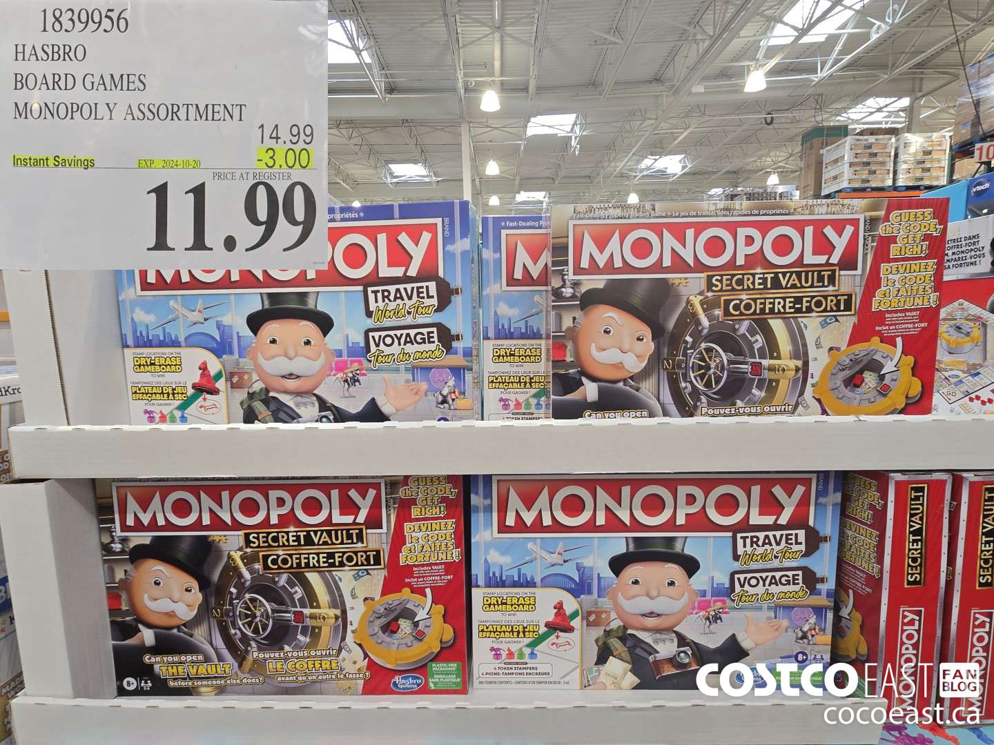 1839956 HASBRO BOARD GAMES MONOPOLY ASSORTMENT ($3.00 INSTANT SAVINGS EXPIRES ON 2024-10-20) $11.99