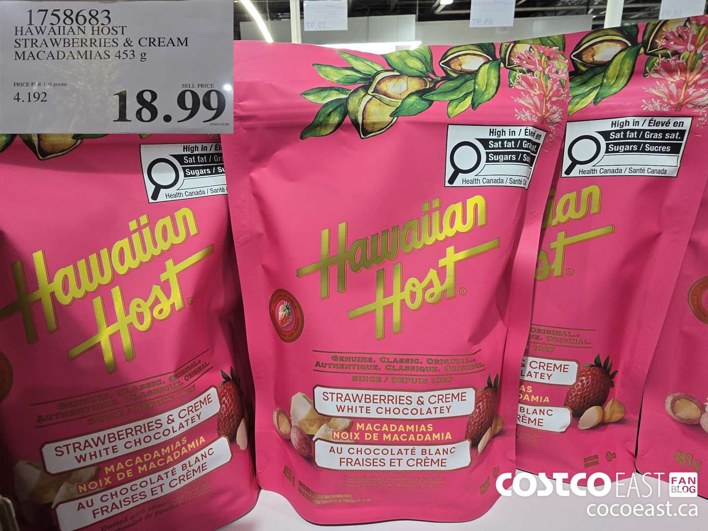 1758683 HAWAIIAN HOST STRAWBERRIES & CREAM MACADAMIAS 453 g $18.99