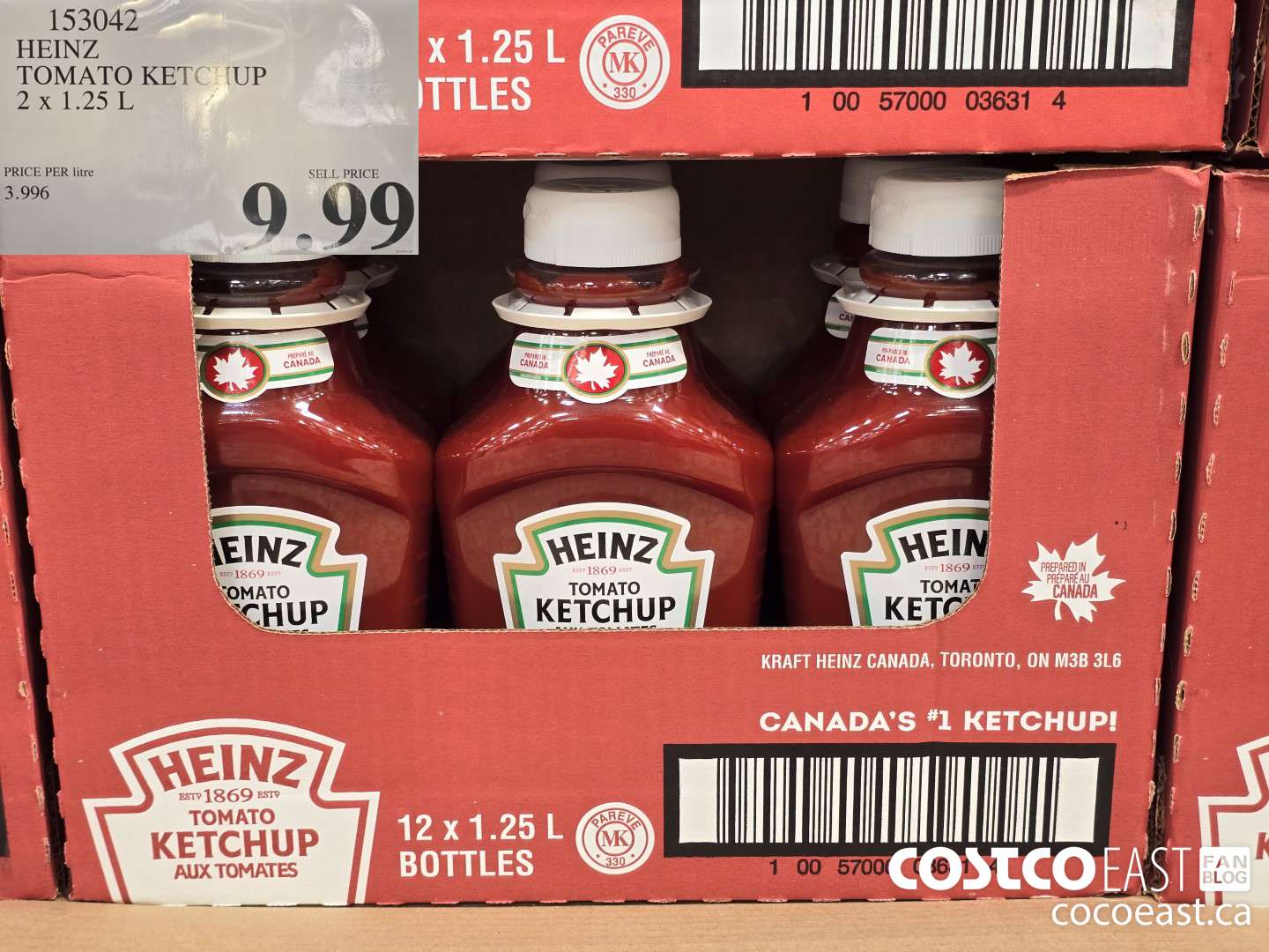 153042 HEINZ TOMATO KETCHUP 2 X 1.25 L $9.99
