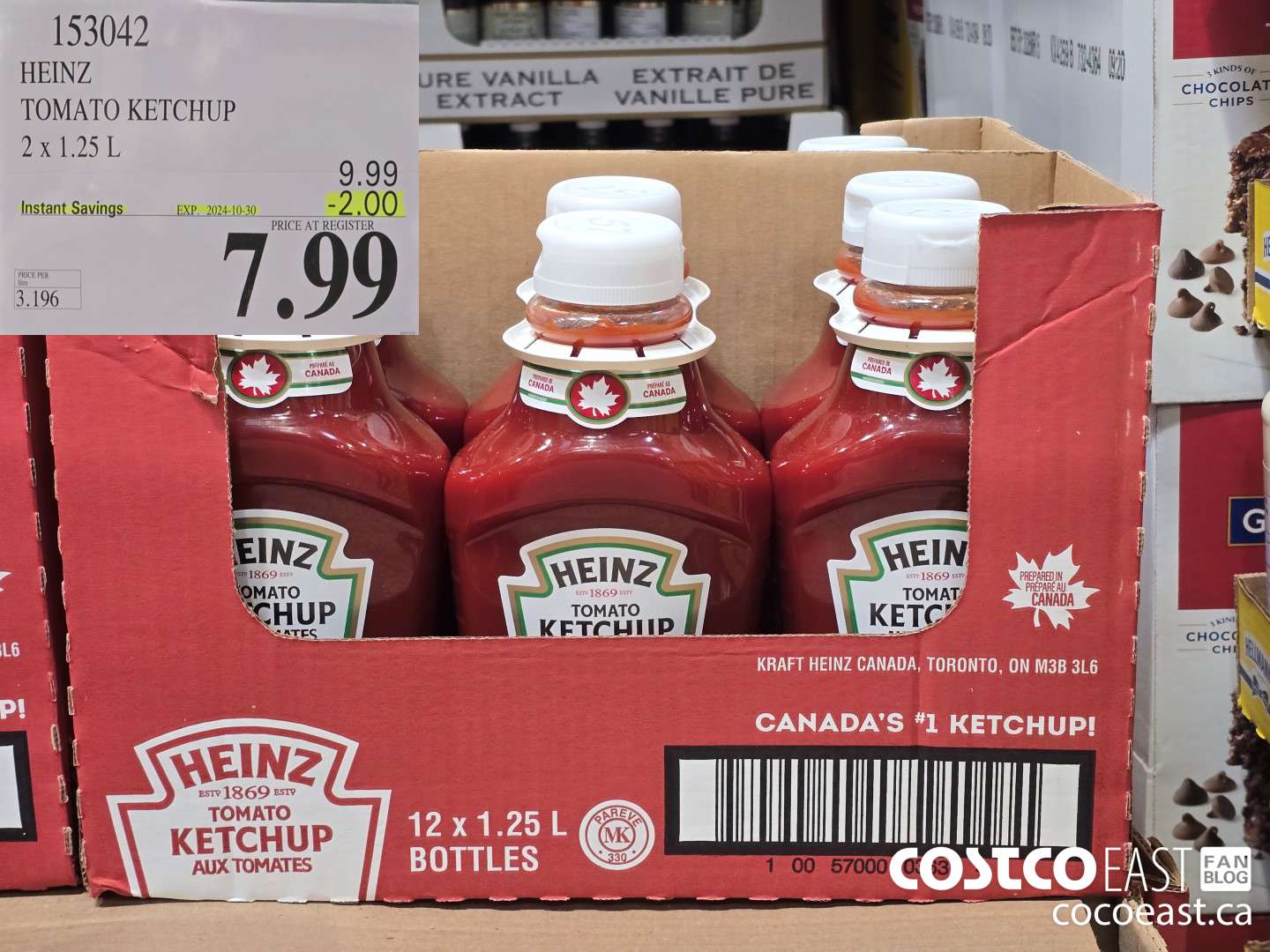 153042 HEINZ TOMATO KETCHUP 2 X 1.25 L ($2.00 INSTANT SAVINGS EXPIRES ON 2024-10-30) $7.99