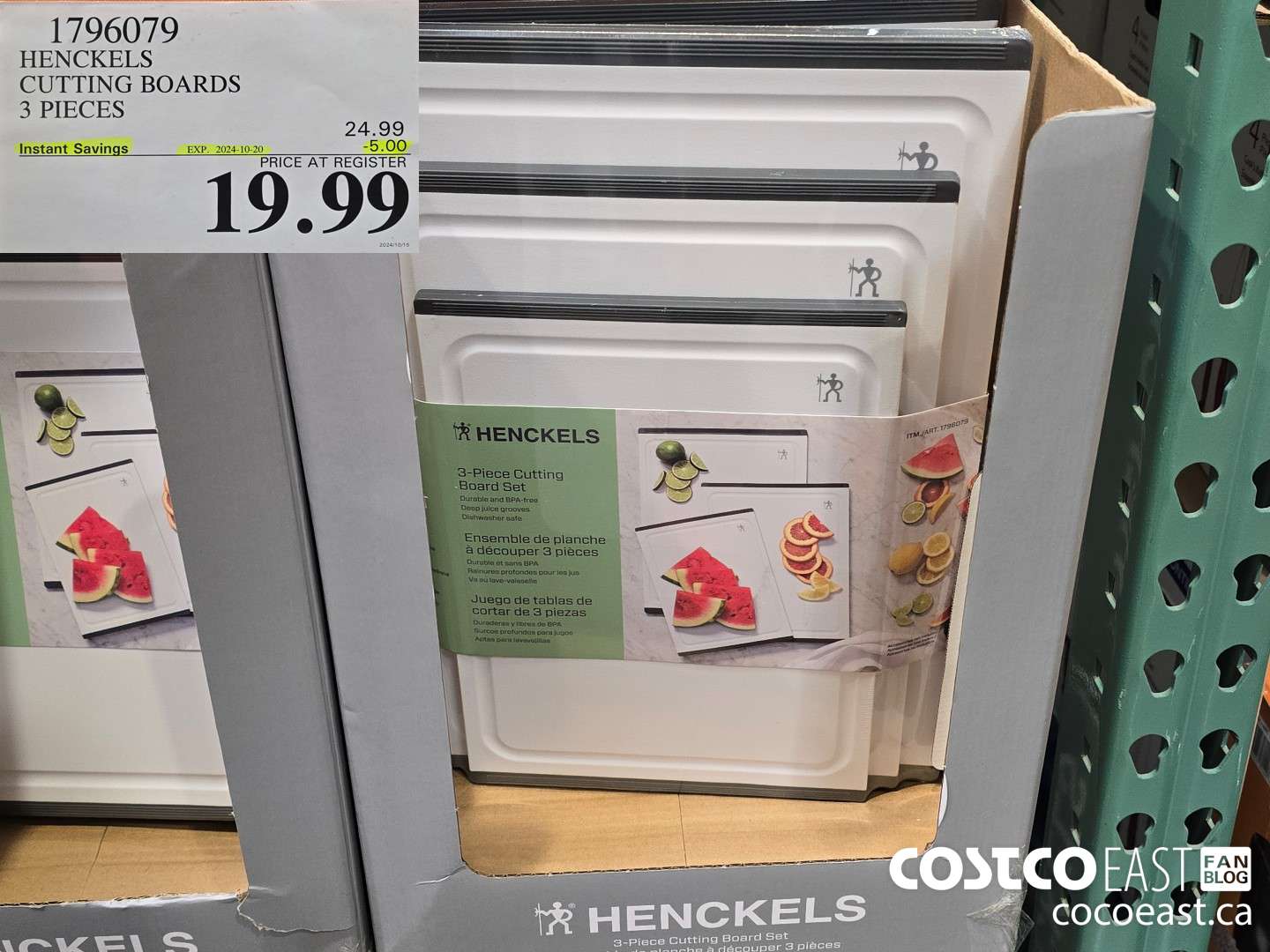 1796079 HENCKELS CUTTING BOARDS 3 PIECES ($5.00 INSTANT SAVINGS EXPIRES ON 2024-10-20) $19.99