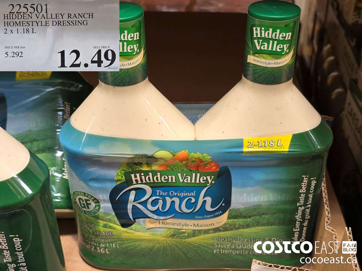 225501 HIDDEN VALLEY RANCH HOMESTYLE DRESSING 2 X 1.18 L $12.49