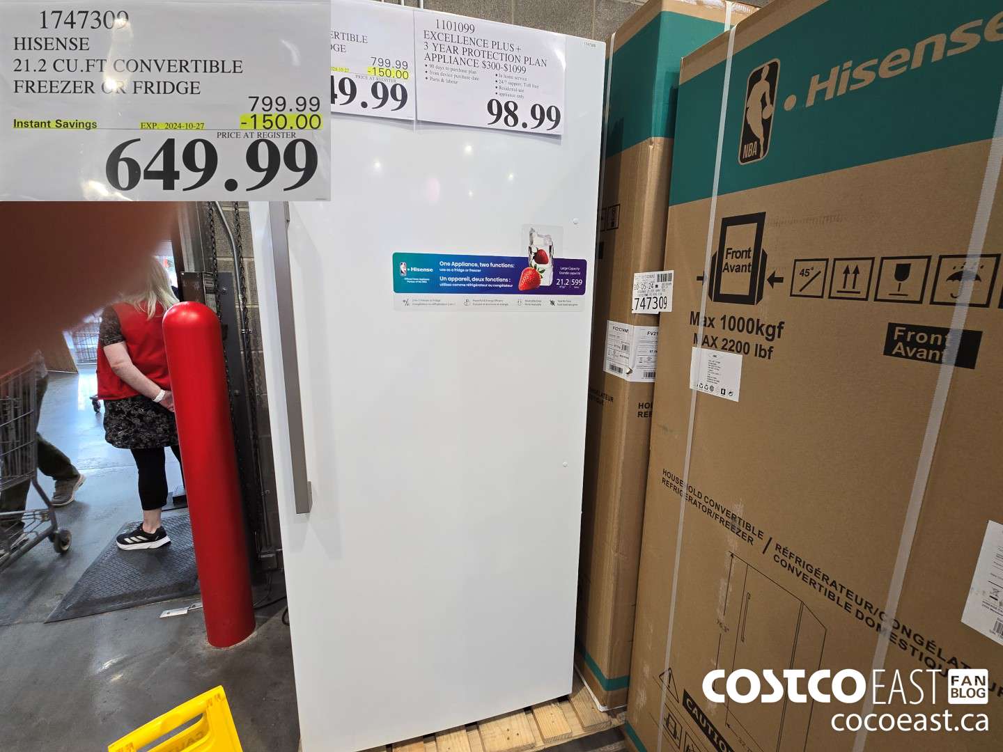 1747309 HISENSE 21.2 CU.FT CONVERTIBLE FREEZER OR FRIDGE ($150.00 INSTANT SAVINGS EXPIRES ON 2024-10-27) $649.99