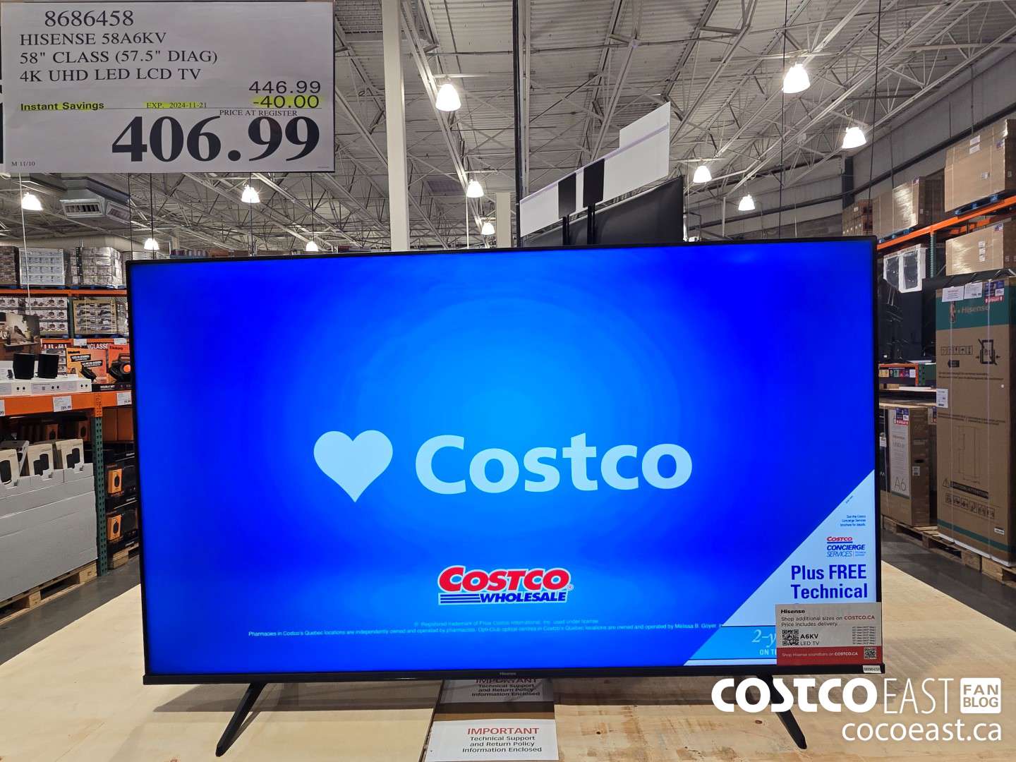 8686458 HISENSE 58A6KV 58