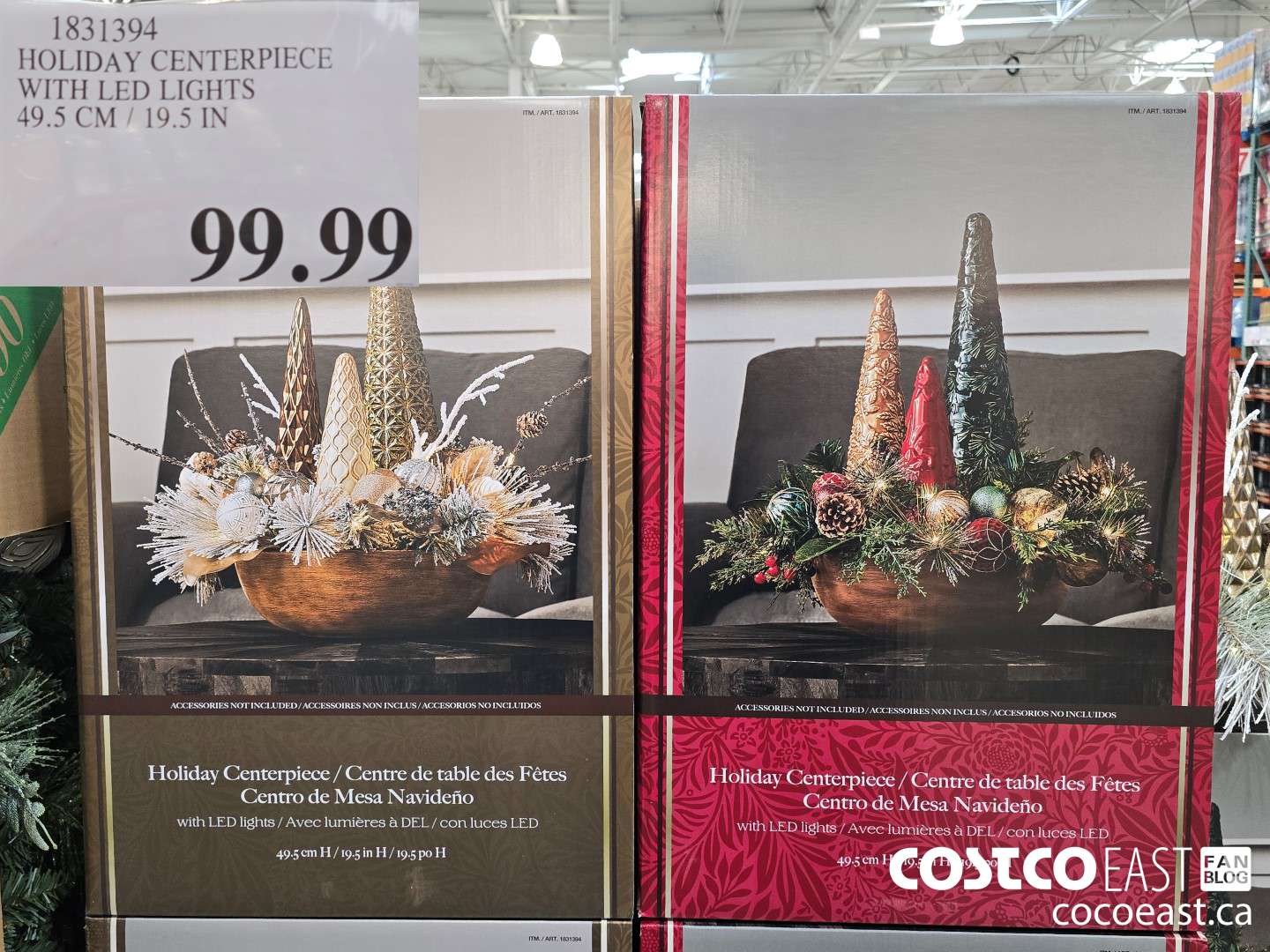 1831394 HOLIDAY CENTERPIECE WITH LED LIGHTS 49.5 CM / 19.5 IN $99.99