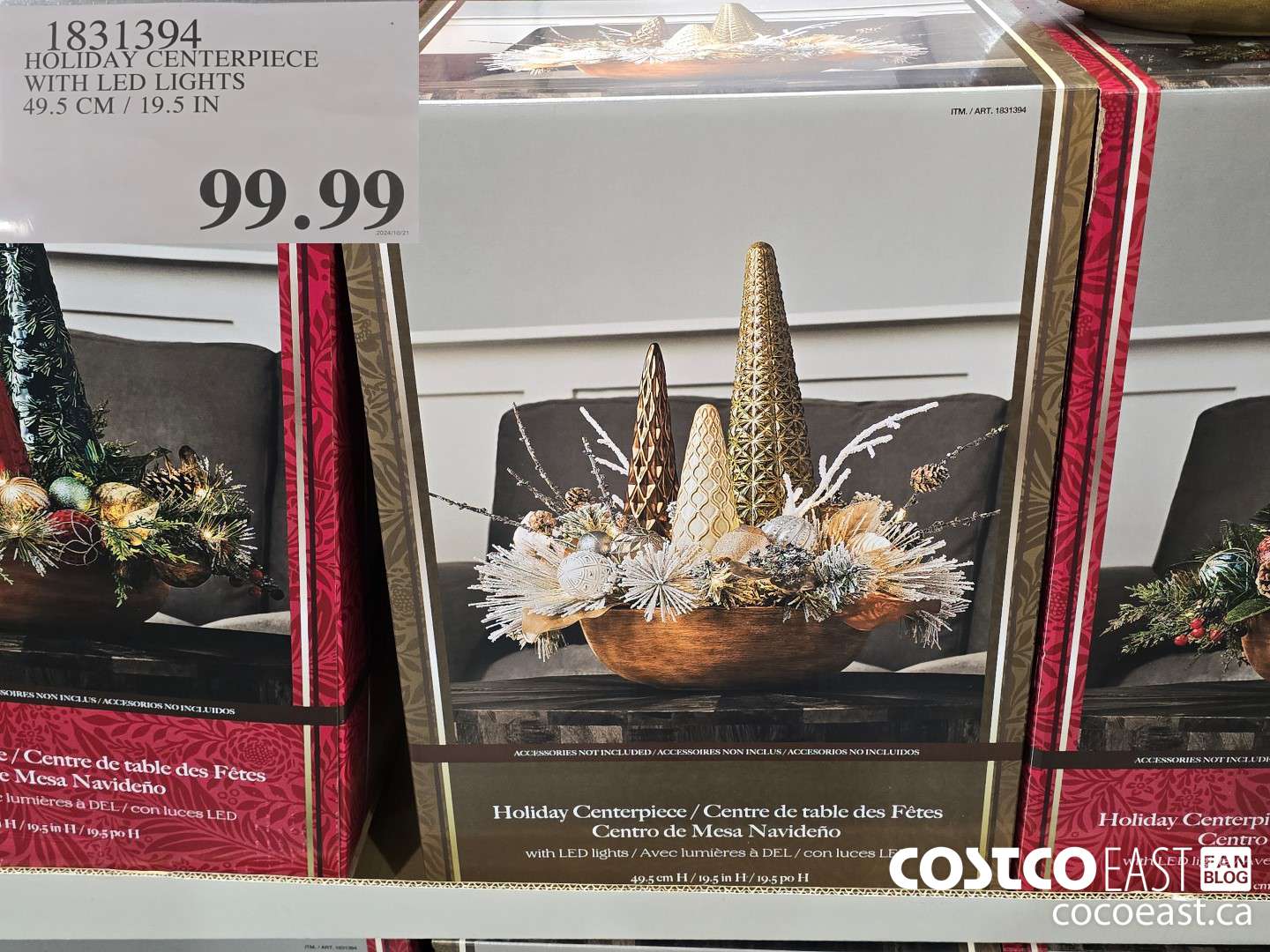 1831394 HOLIDAY CENTERPIECE WITH LED LIGHTS 49.5 CM / 19.5 IN $99.99