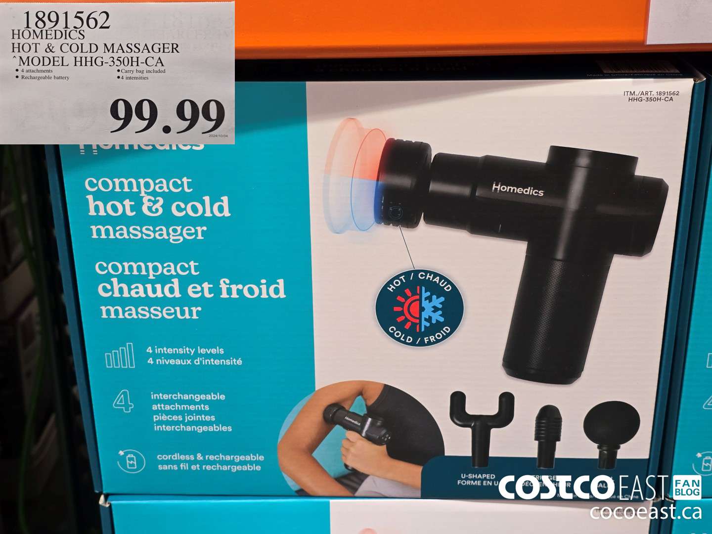 1891562 HOMEDICS HOT & COLD MASSAGER MODEL HHG-650H-CA $99.99