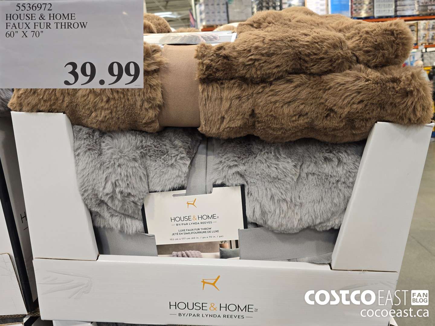 5536972 HOUSE & HOME FAUX FUR THROW 60