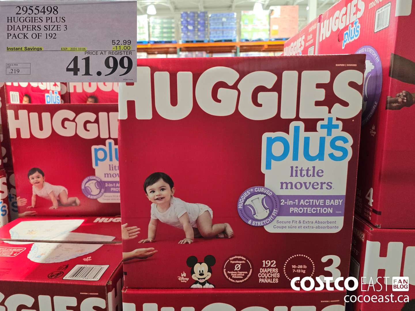 2955498 HUGGIES LITTLE MOVERS DIAPERS SIZE 3 PACK OF 192 ($11.00 INSTANT SAVINGS EXPIRES ON 2024-10-06) $41.99