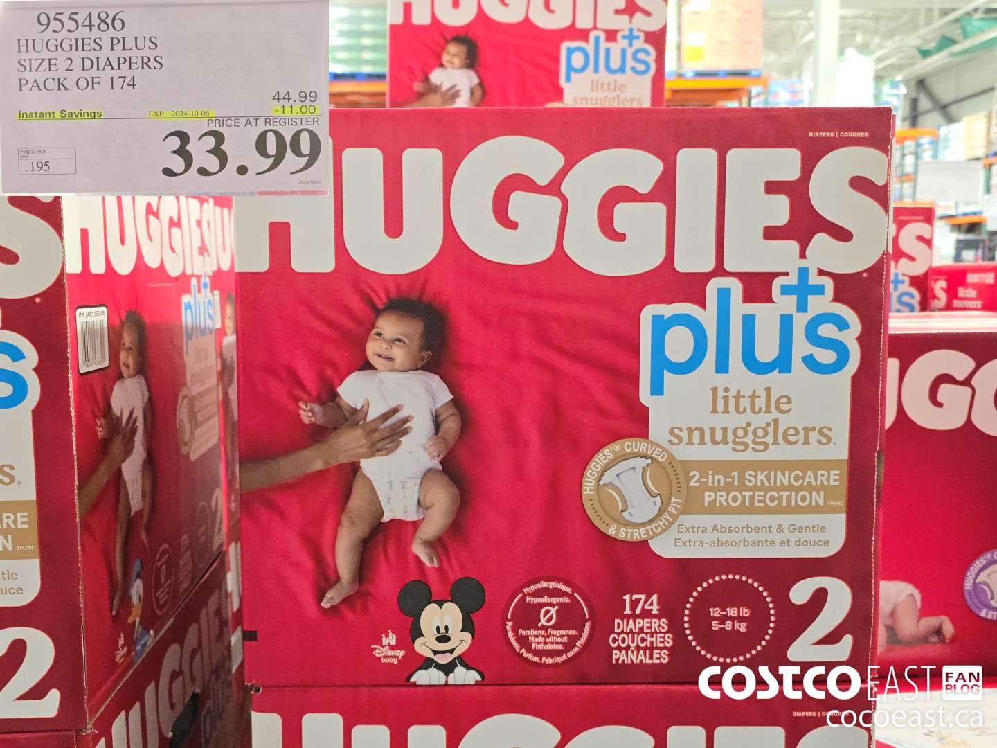 955486 HUGGIES PLUS SIZE 2 DIAPERS Pack of 174 ($11.00 INSTANT SAVINGS EXPIRES ON 2024-10-06) $33.99